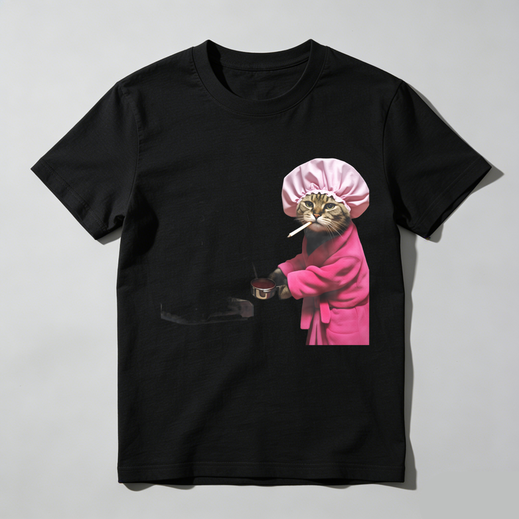 Dorawear™ Cat Wearing Pink Chef Hat And Coat T Shirt