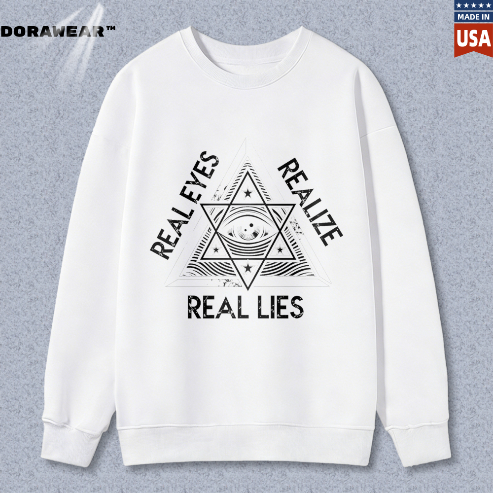 Dorawear™ All Seeing Eye Symbol Real Eyes Realize Real Lies Unisex Classic Sweatshirt(2)