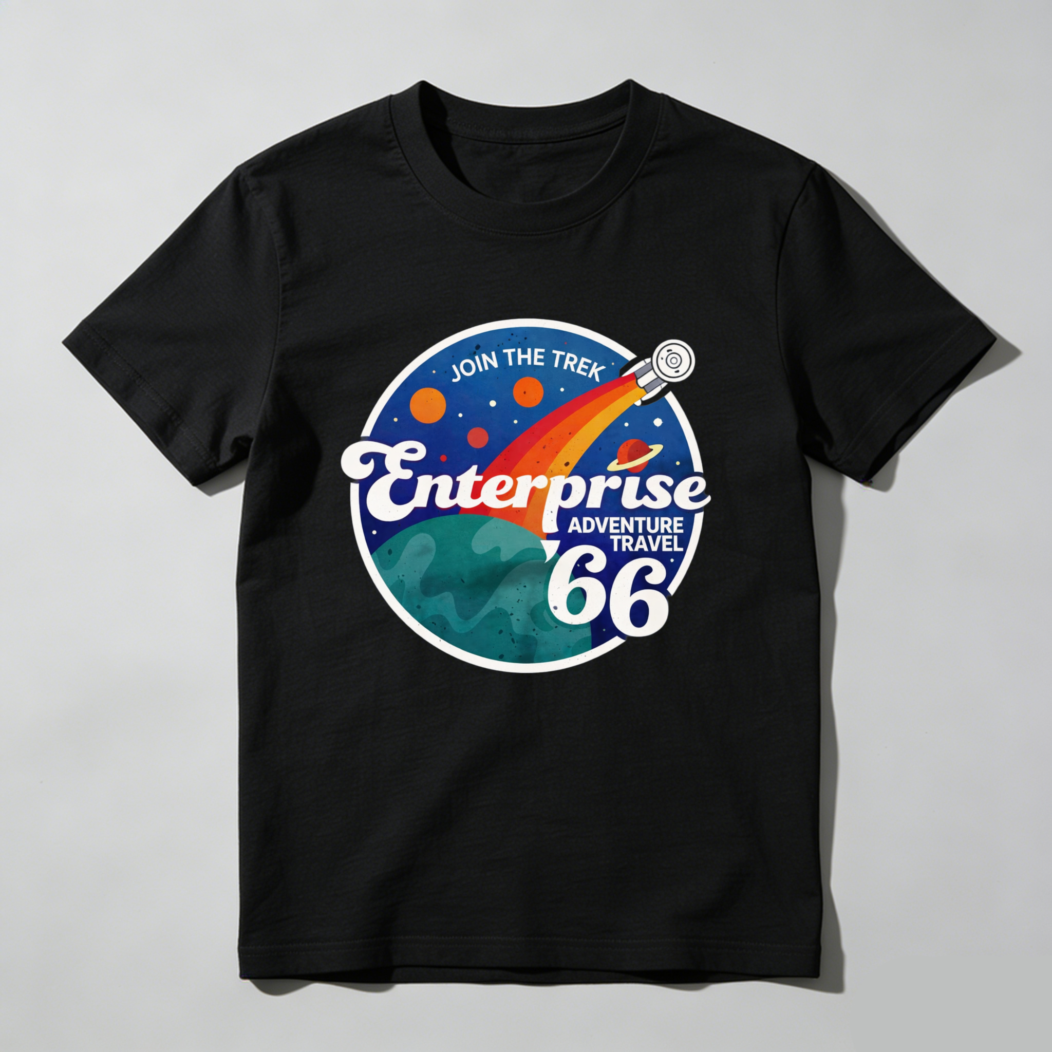 Dorawear™ Enterprise Adventure Travel 66 Join The Trek Pure Cotton Short Sleeve T Shirt-Dorawear