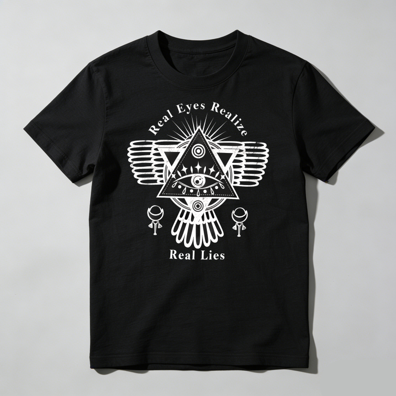 Real Eyes Realize Real Lies Symbol Pattern T Shirt