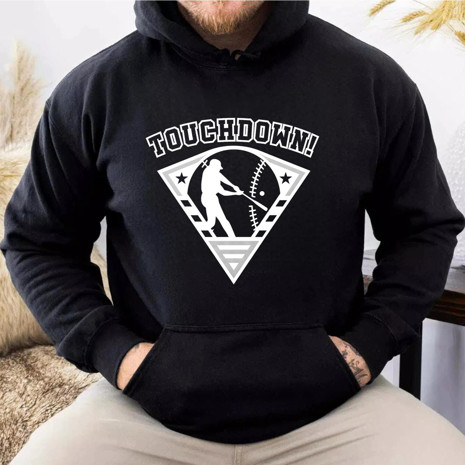 Dorawear™ Touchdown Baseball Hoodie Sport Graphic Sweatshirt Unisex Casual Wear For Men And Women