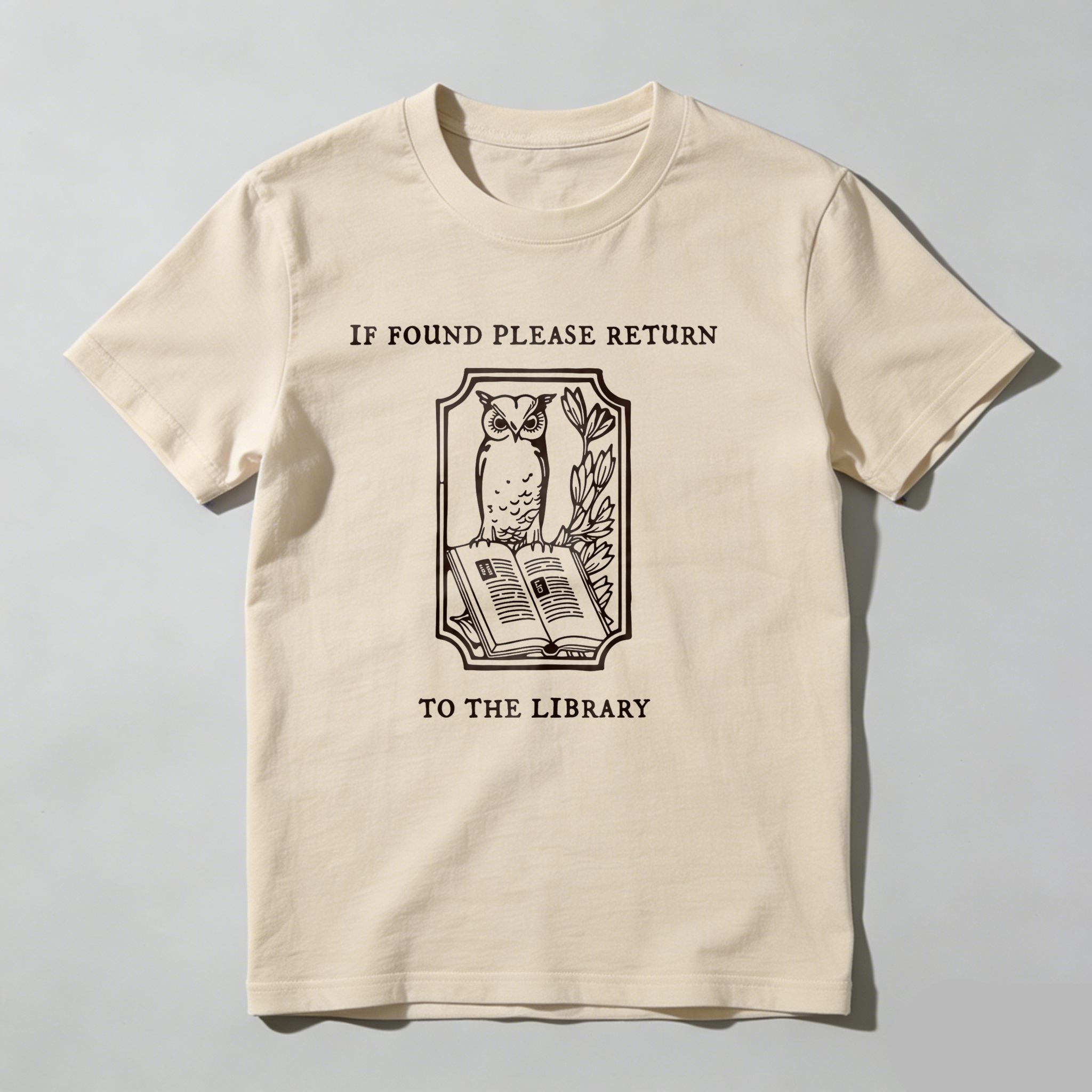 Dorawear™ Owl Reading Book With Leaves And Text T Shirt