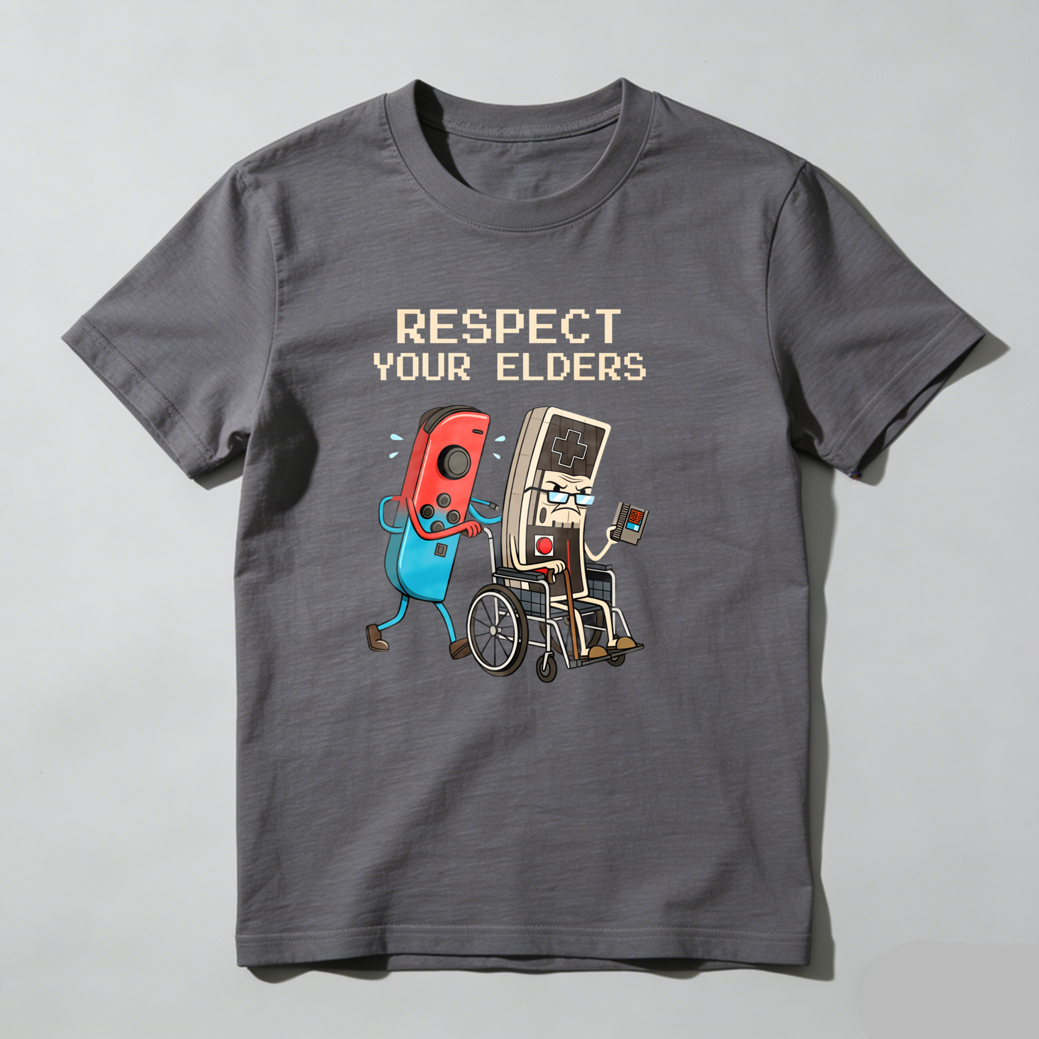 Respect Your Elders Game Controllers tshirt 100% cotton