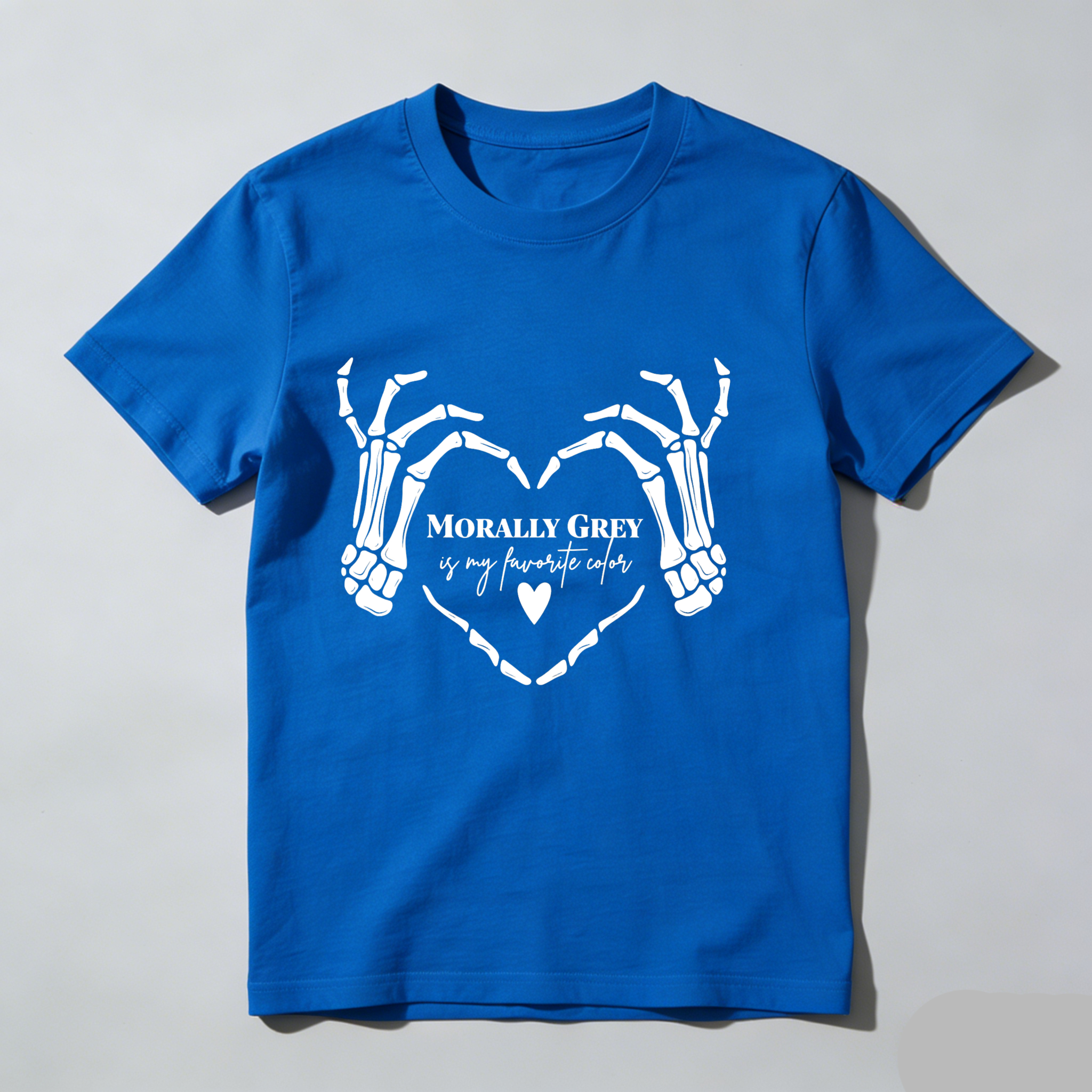 Dorawear Skeleton Hands Form Heart With Text T Shirt