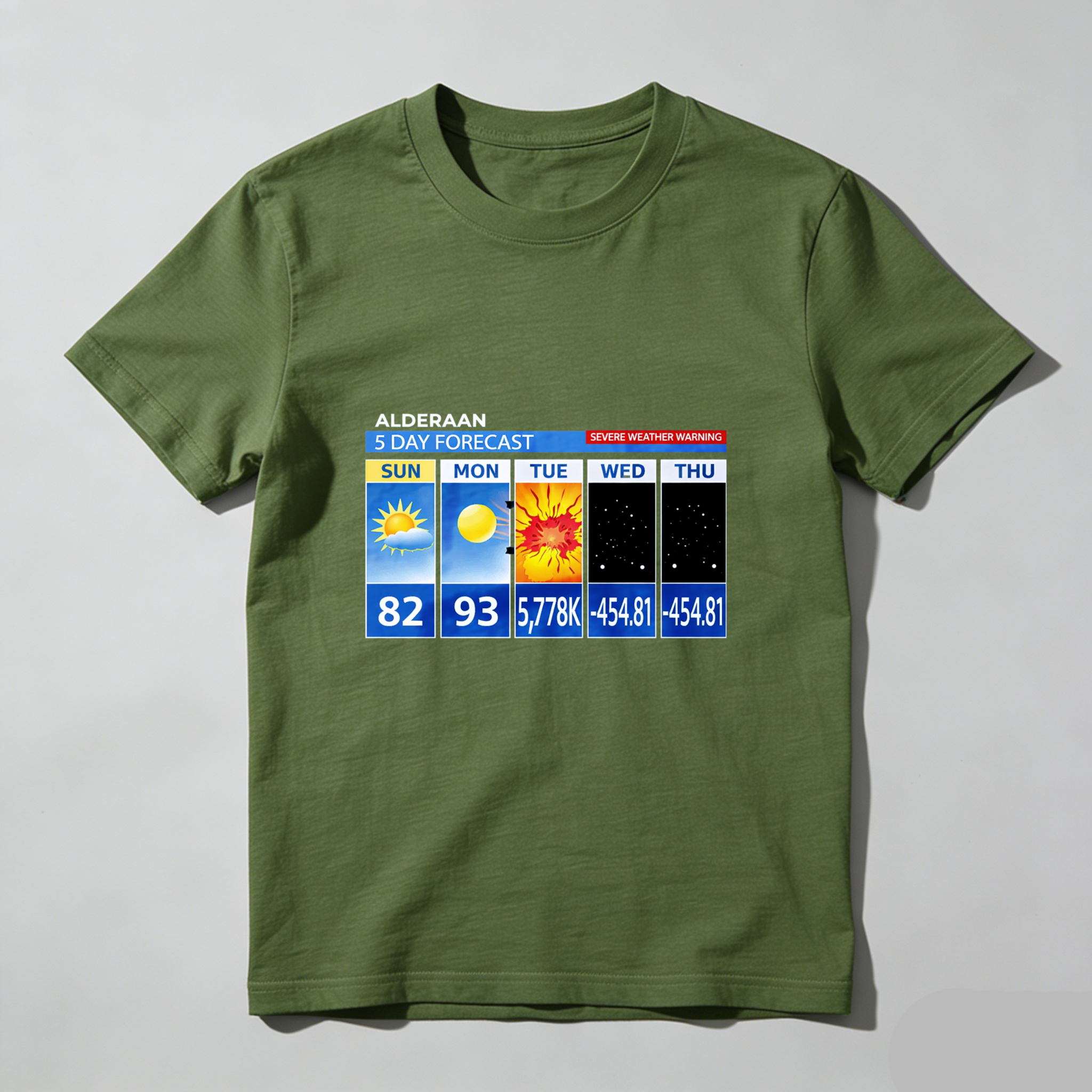 Dorawear™ Alderaan Weather Forecast Pure Cotton Short Sleeve T Shirt-Dorawear
