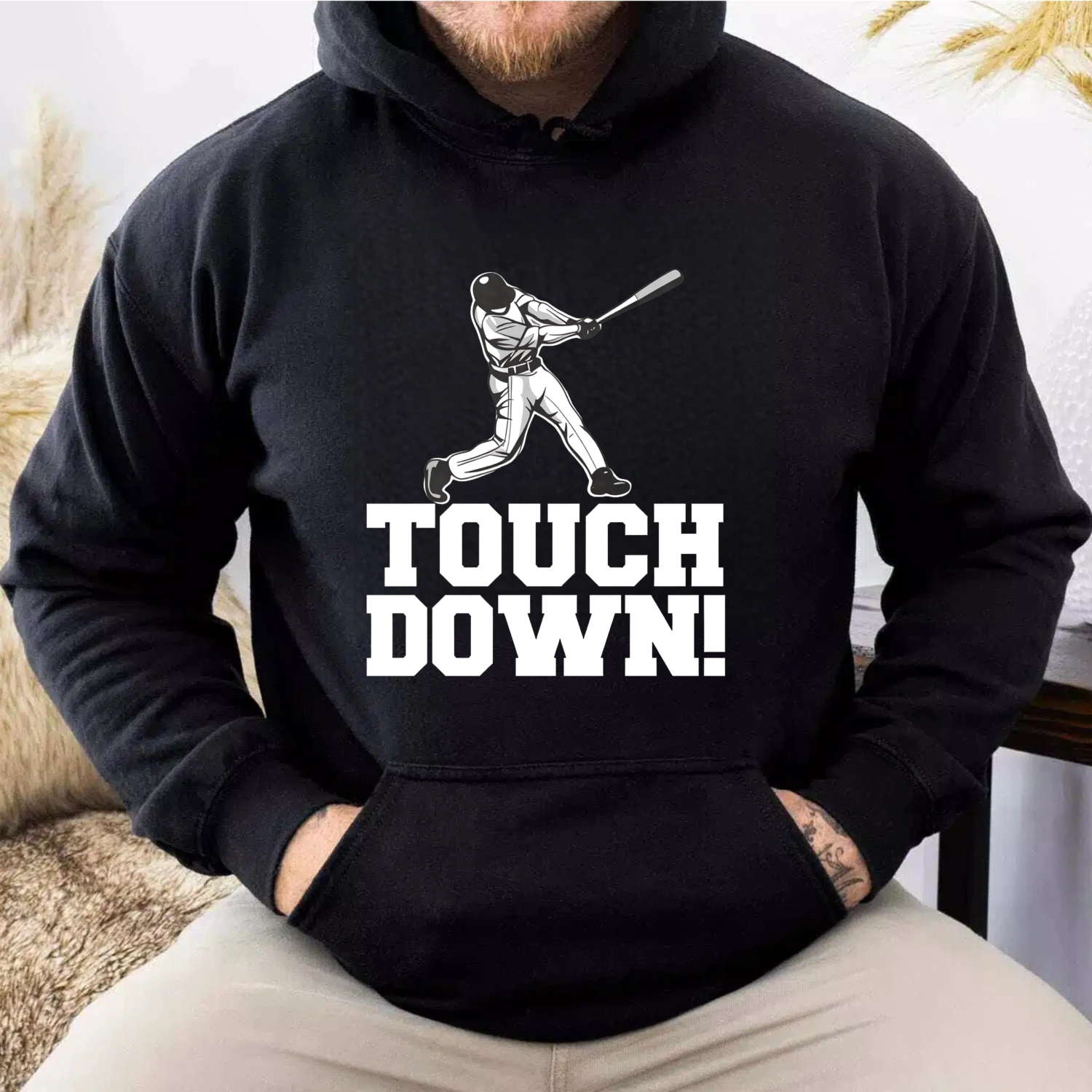 Dorawear™ Touch Down Baseball Player Hoodie Sport Sweatshirt Unisex Casual Wear