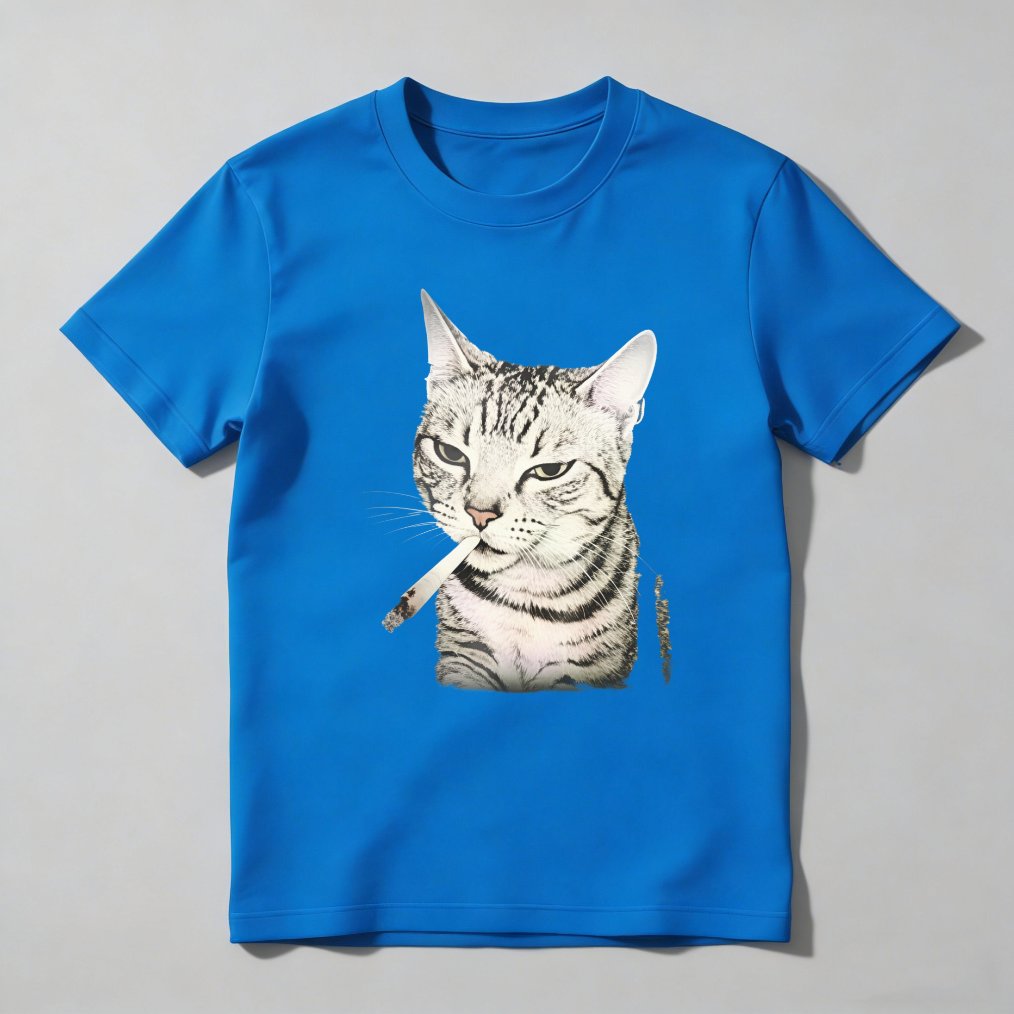 Dorawear™ Cat Smoking Cigarette Graphic Print T Shirt