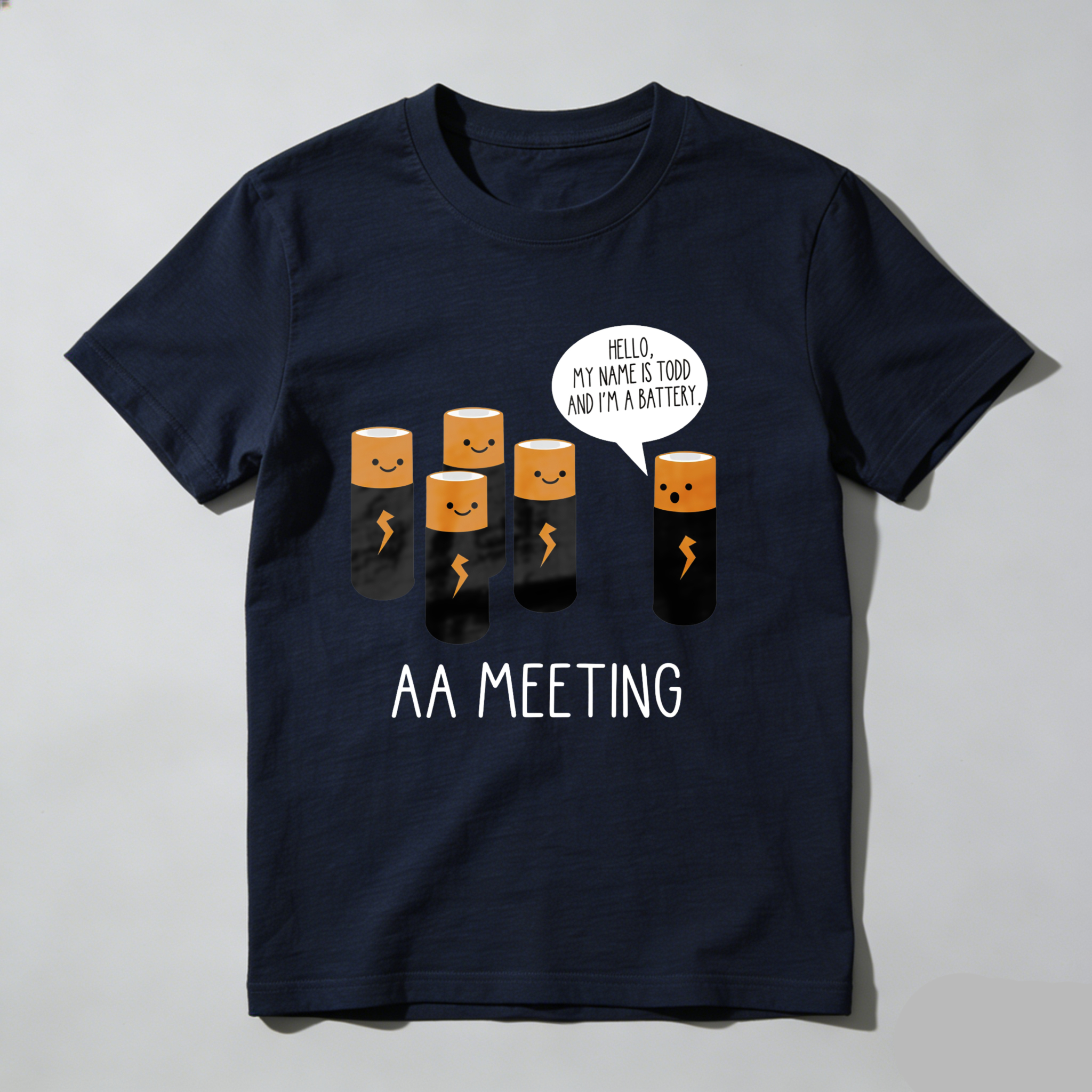 Dorawear™ Battery Characters With Speech Bubble And Text T Shirt