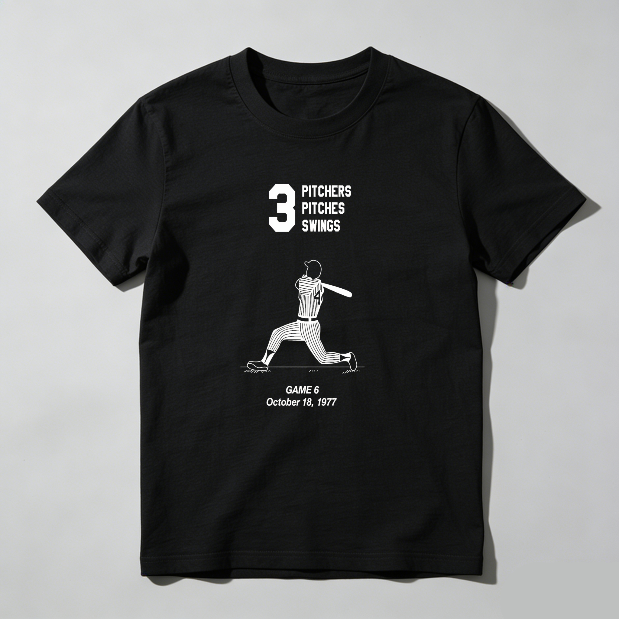Dorawear™ Three Pitchers Pitches Swings Game Six October Sixteen Nineteen Seventy Seven  T Shirt