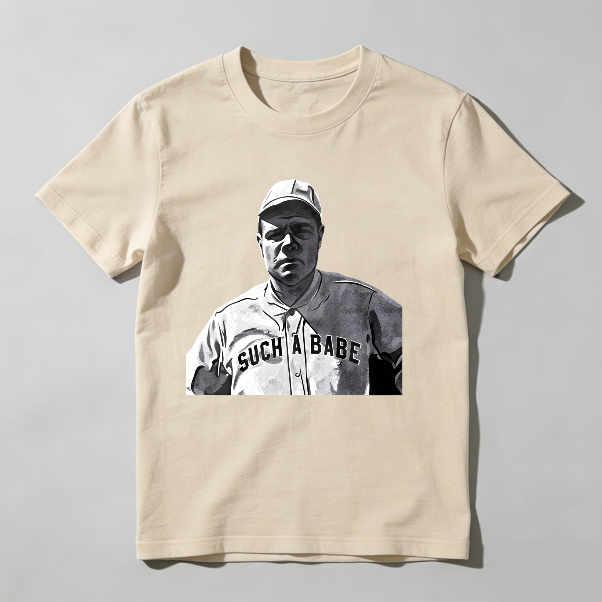 Dorawear™Babe Ruth Baseball Player Portrait Print T Shirt