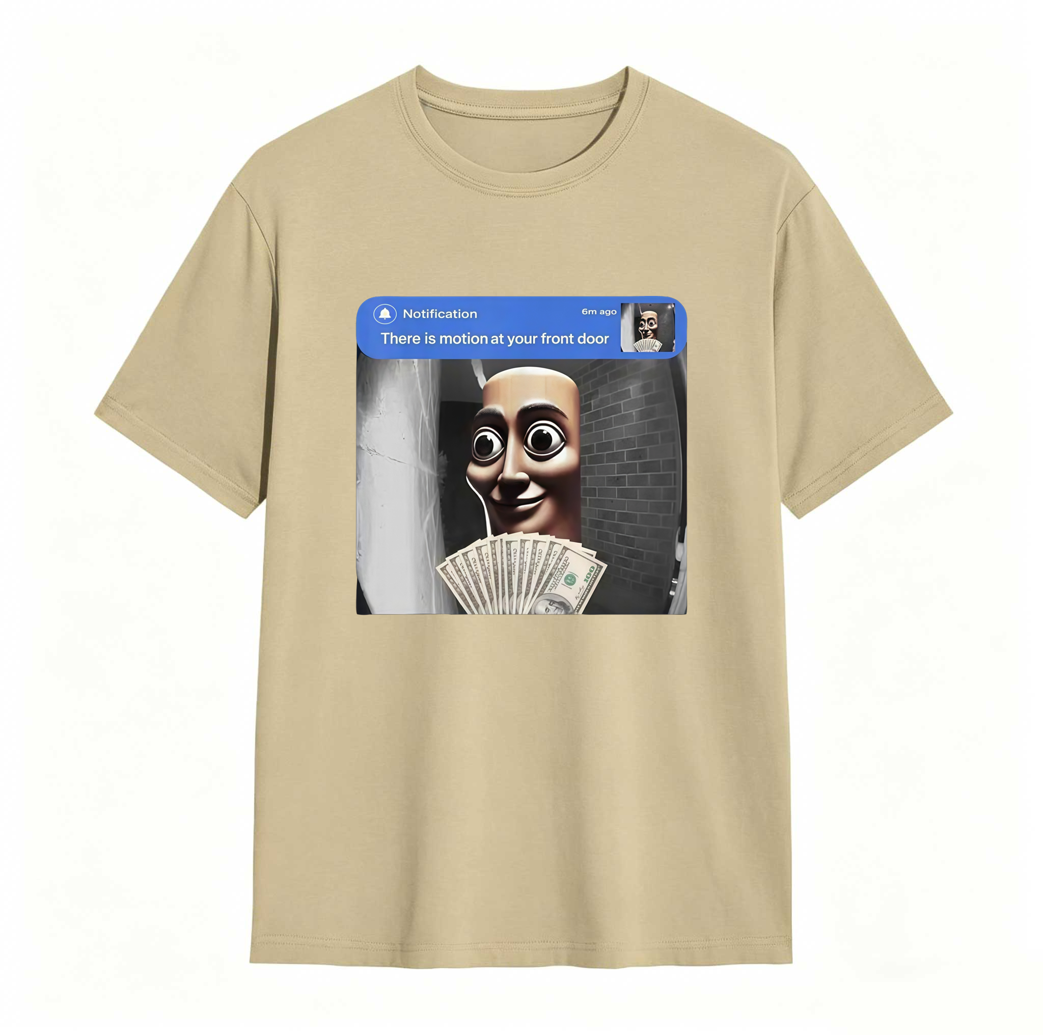  Dorawear™“There is movement at your front door” Tung Tung Tung Sahur meme cotton T-shirt