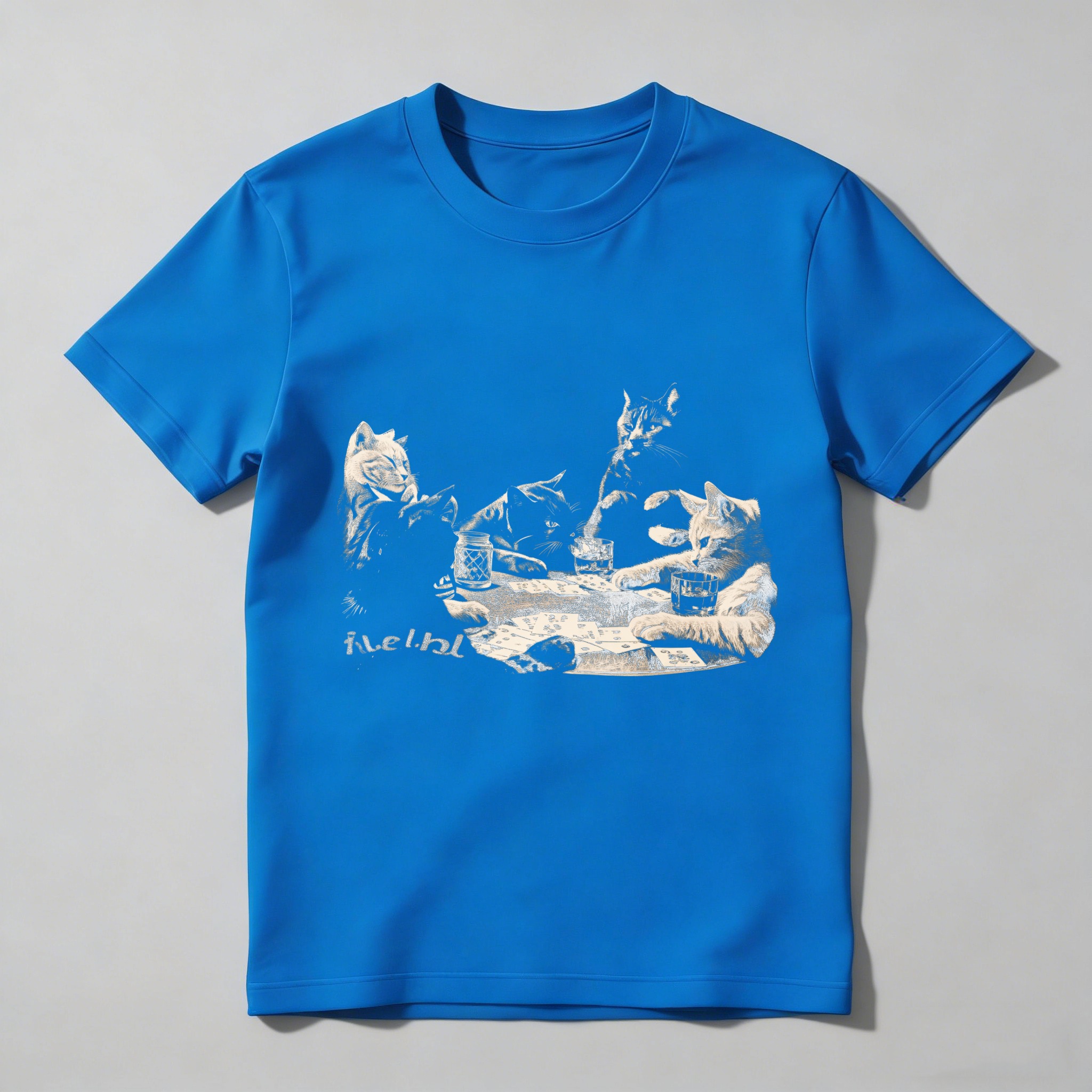 Dorawear™ Cats Playing Cards With Wine And Cheese T Shirt