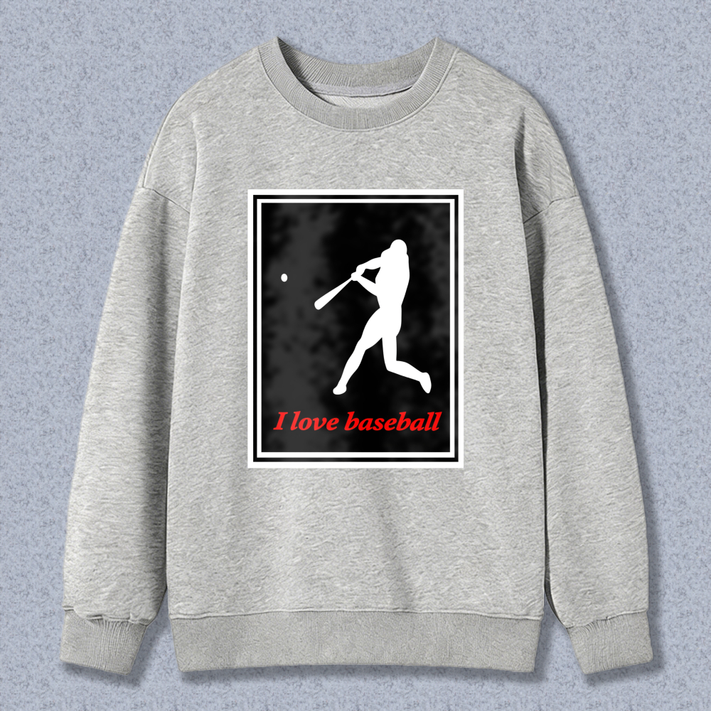 Dorawear™ Baseball Player Silhouette I Love Baseball Unisex Classic Sweatshirt