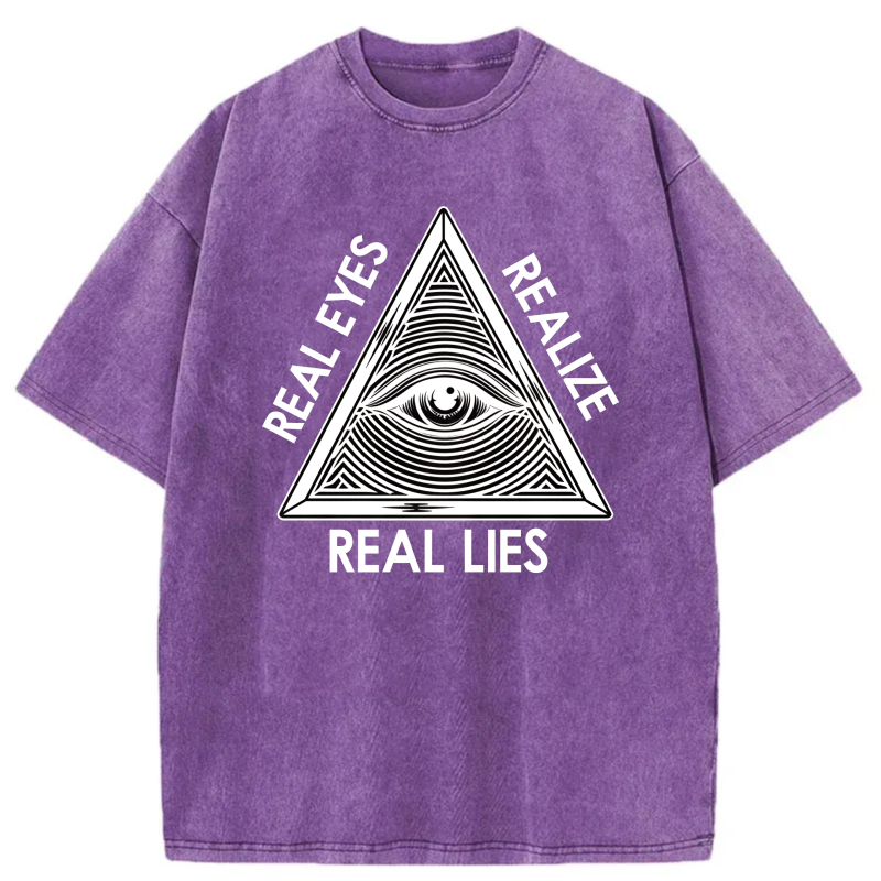 Dorawear™  Real Eyes Realize Real Lies Washed Cotton T-Shirt