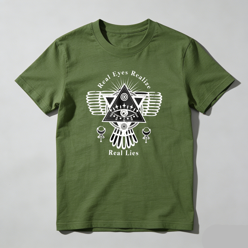 Dorawear™ Real Eyes Realize Real Lies Symbol Pattern T Shirt