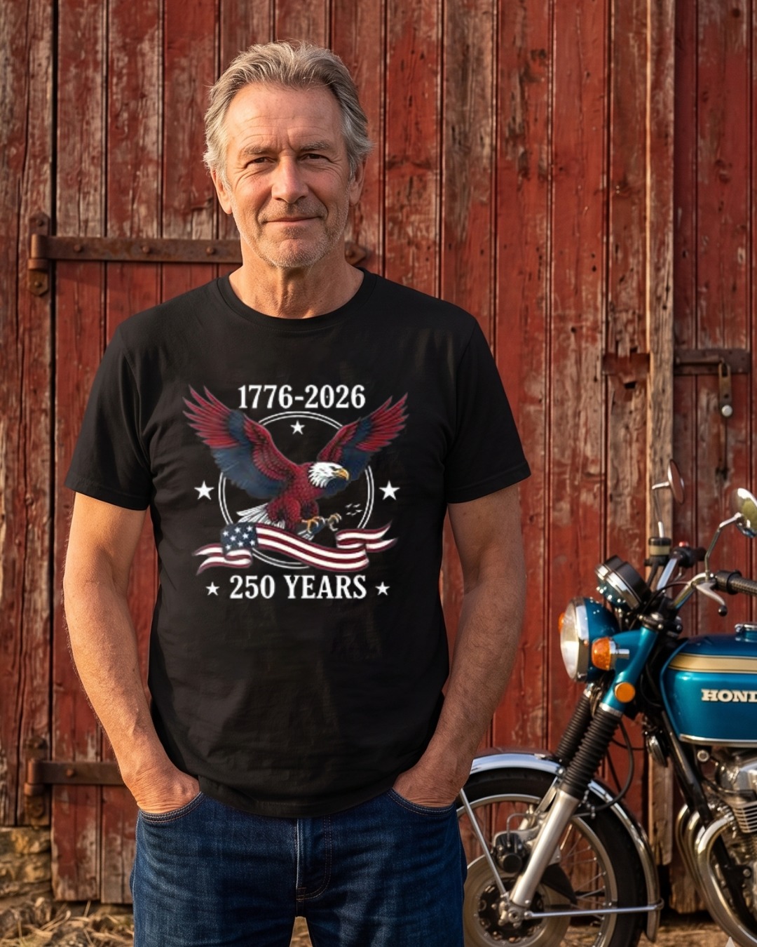 American Eagle With Flag And 1776 2026 250 Years T-shirt