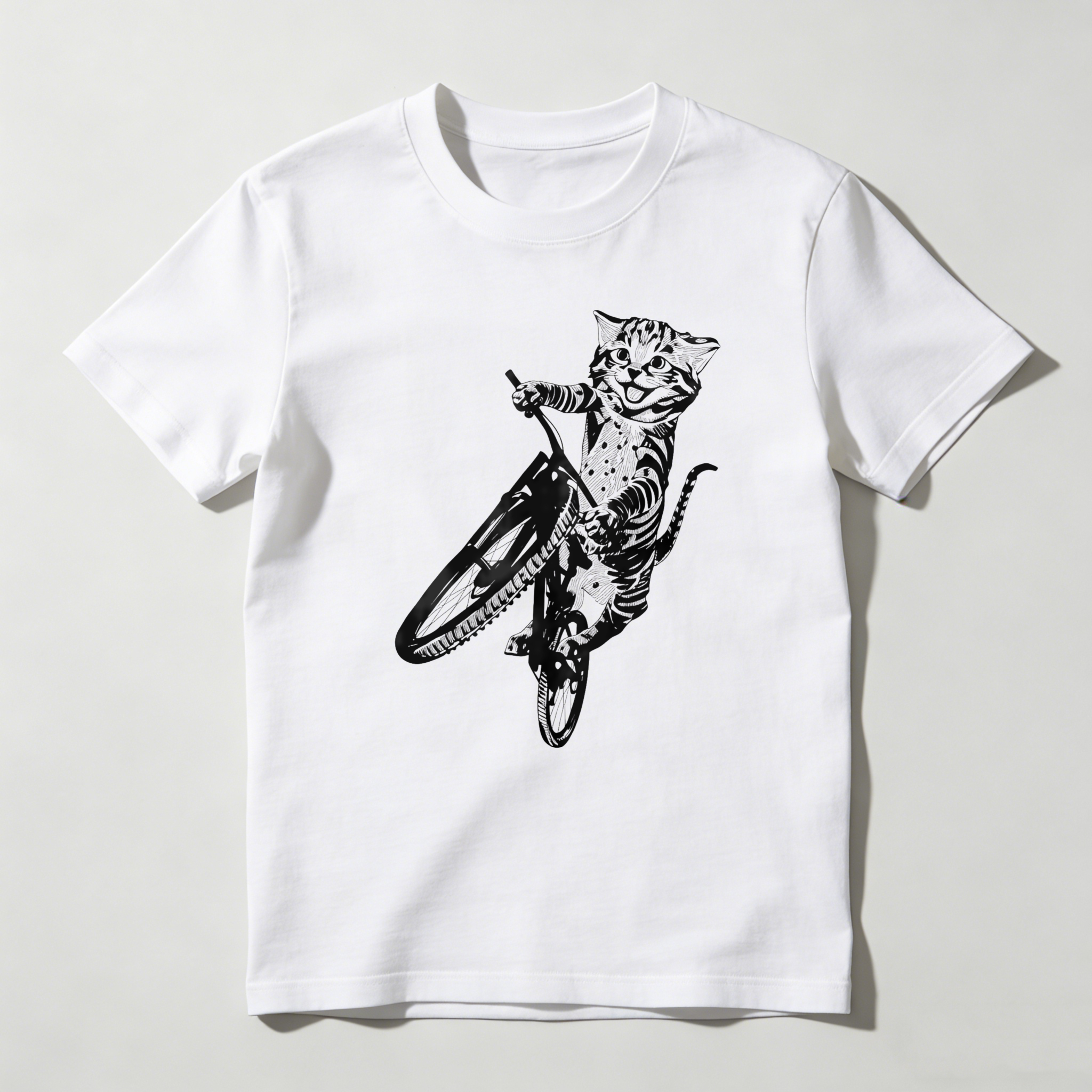 Dorawear™ Cat Riding Bicycle With Stars And Stripes T Shirt
