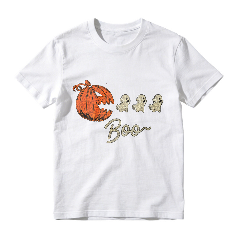 Halloween Pumpkin And Ghosts Boo Graphic, Unisex Classic T-shirt