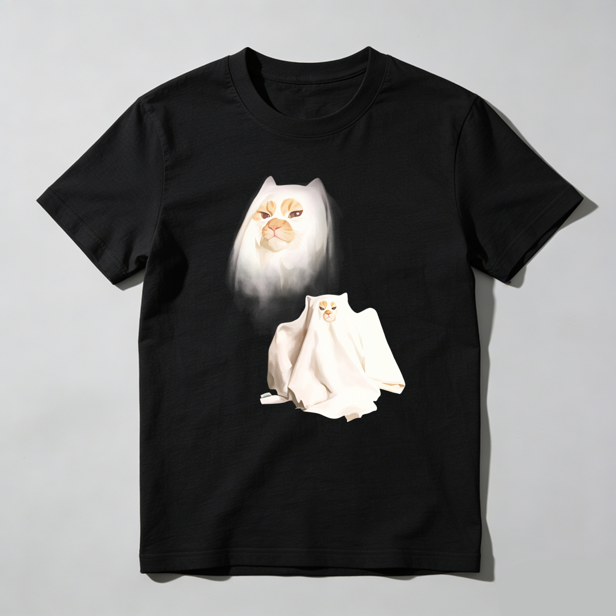 Dorawear™ Cat And Towel Art Print Design T Shirt