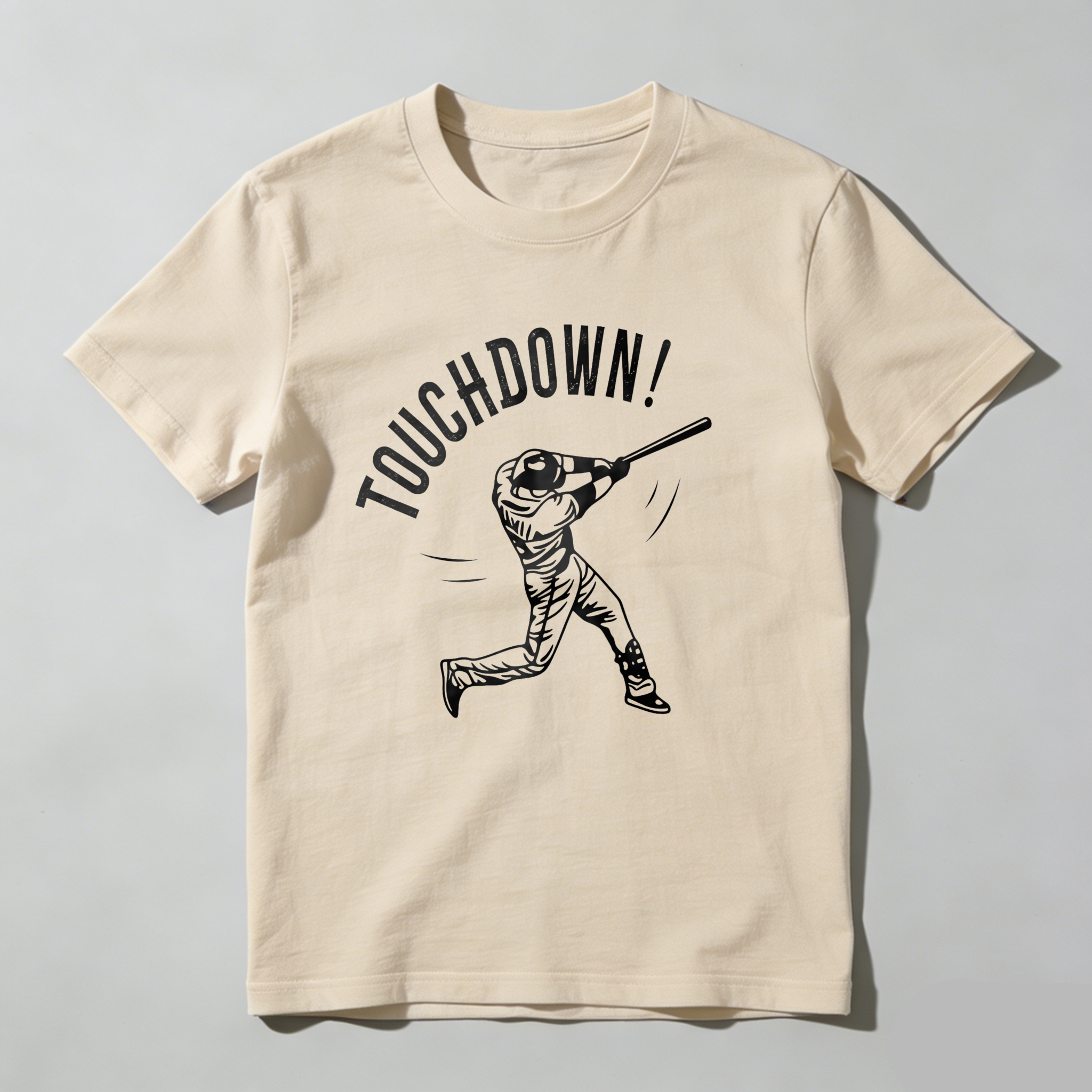 Dorawear™ Baseball Player Hitting with Bat Touchdown T-Shirt