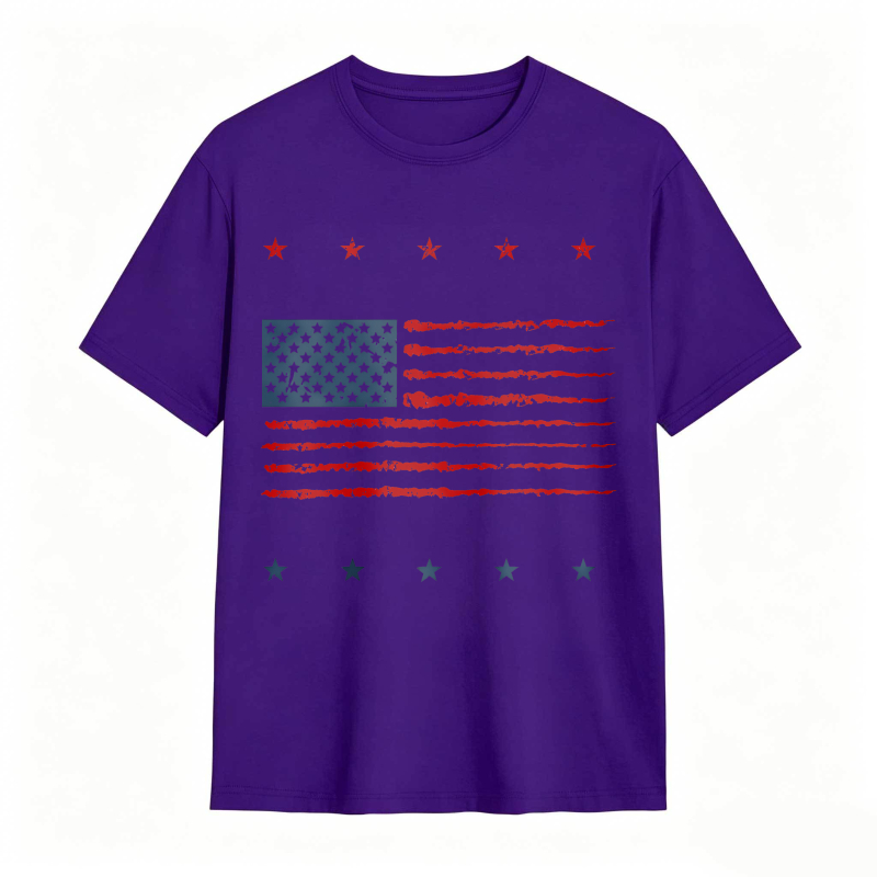 Dorawear™American Flag Design With Stars And Stripes T-shirt