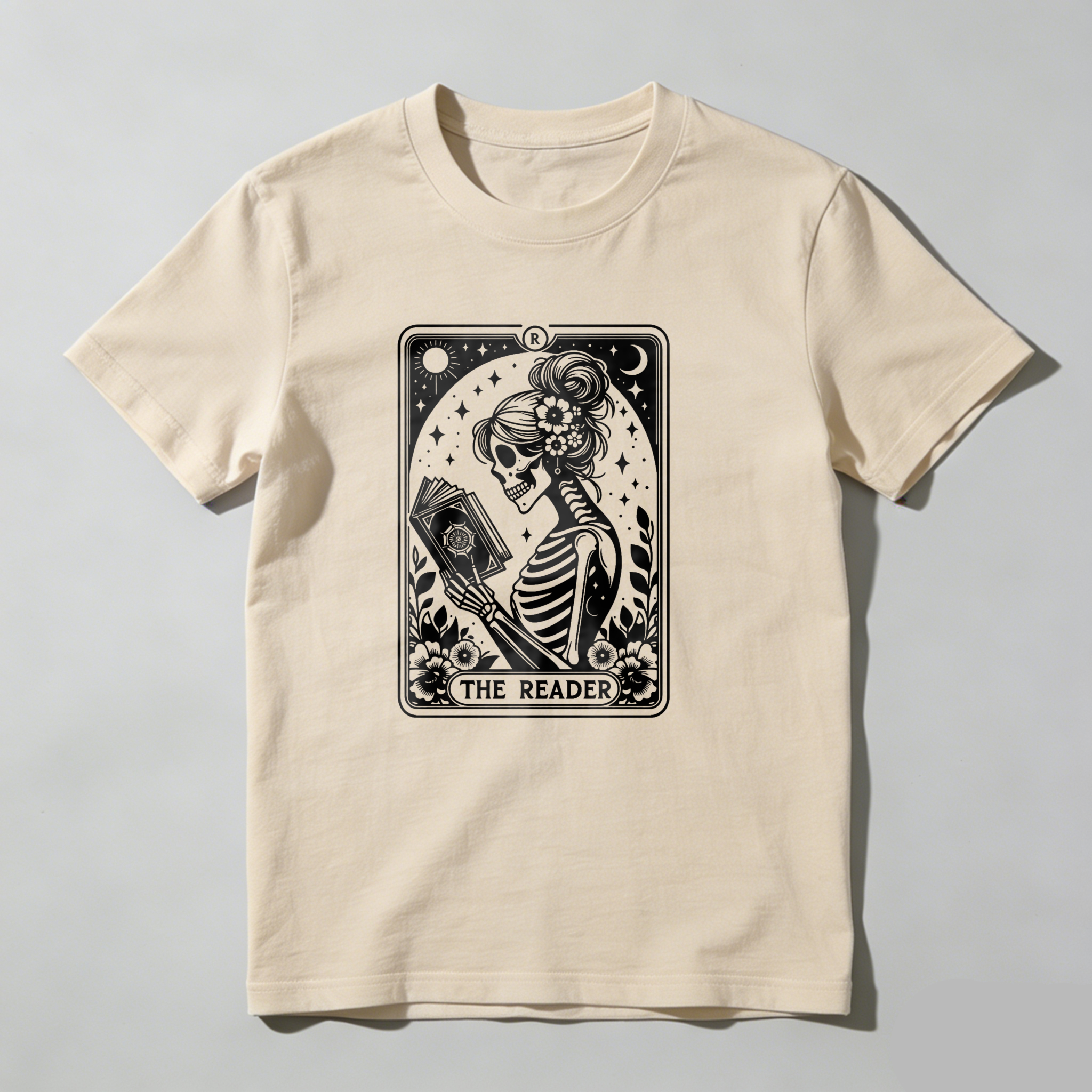 Dorawear The Reader Tarot Card Skeleton Reading T Shirt (1)