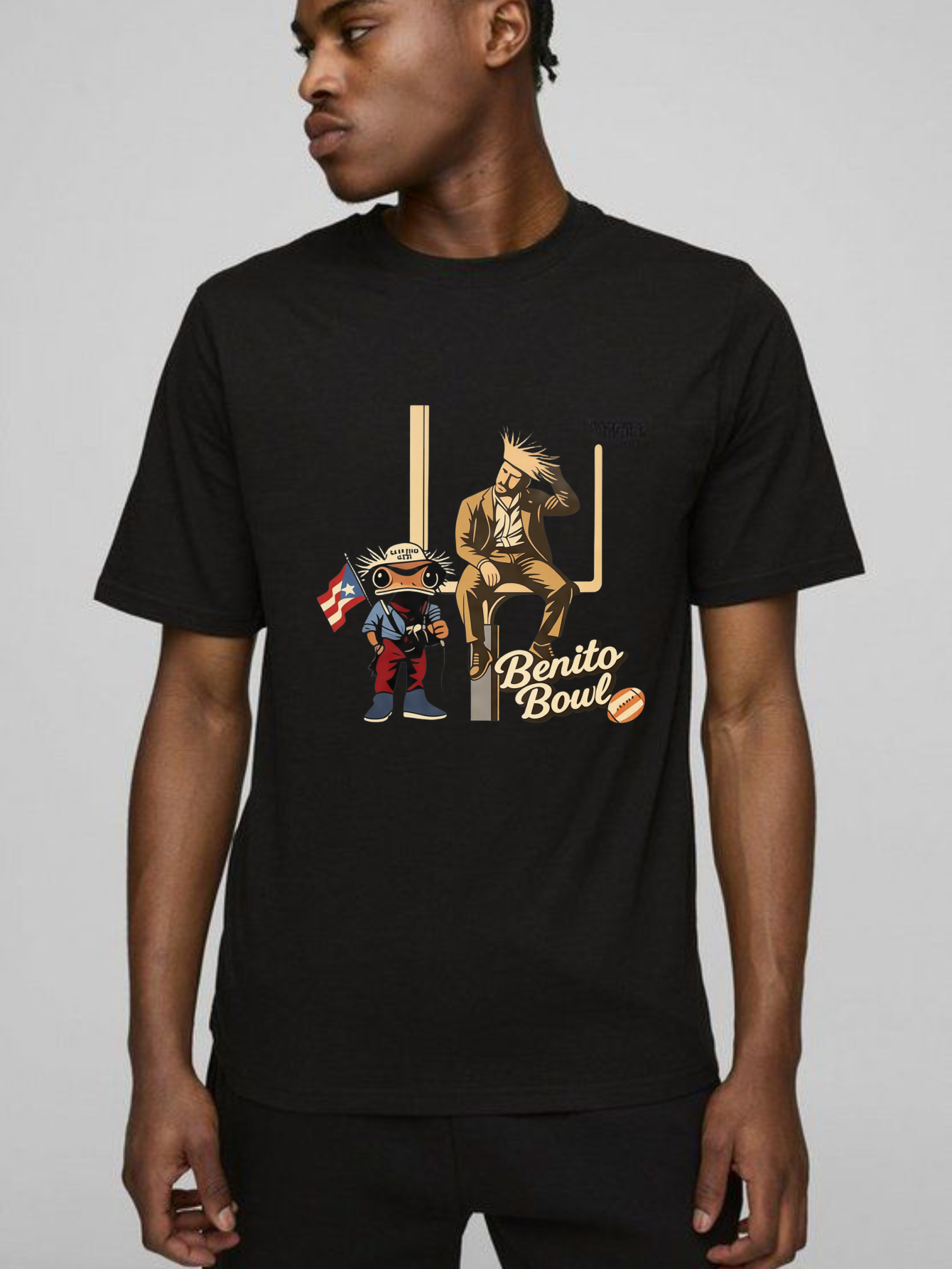 Dorawear™  Benito Bowl Baseball Cartoon Character T Shirt