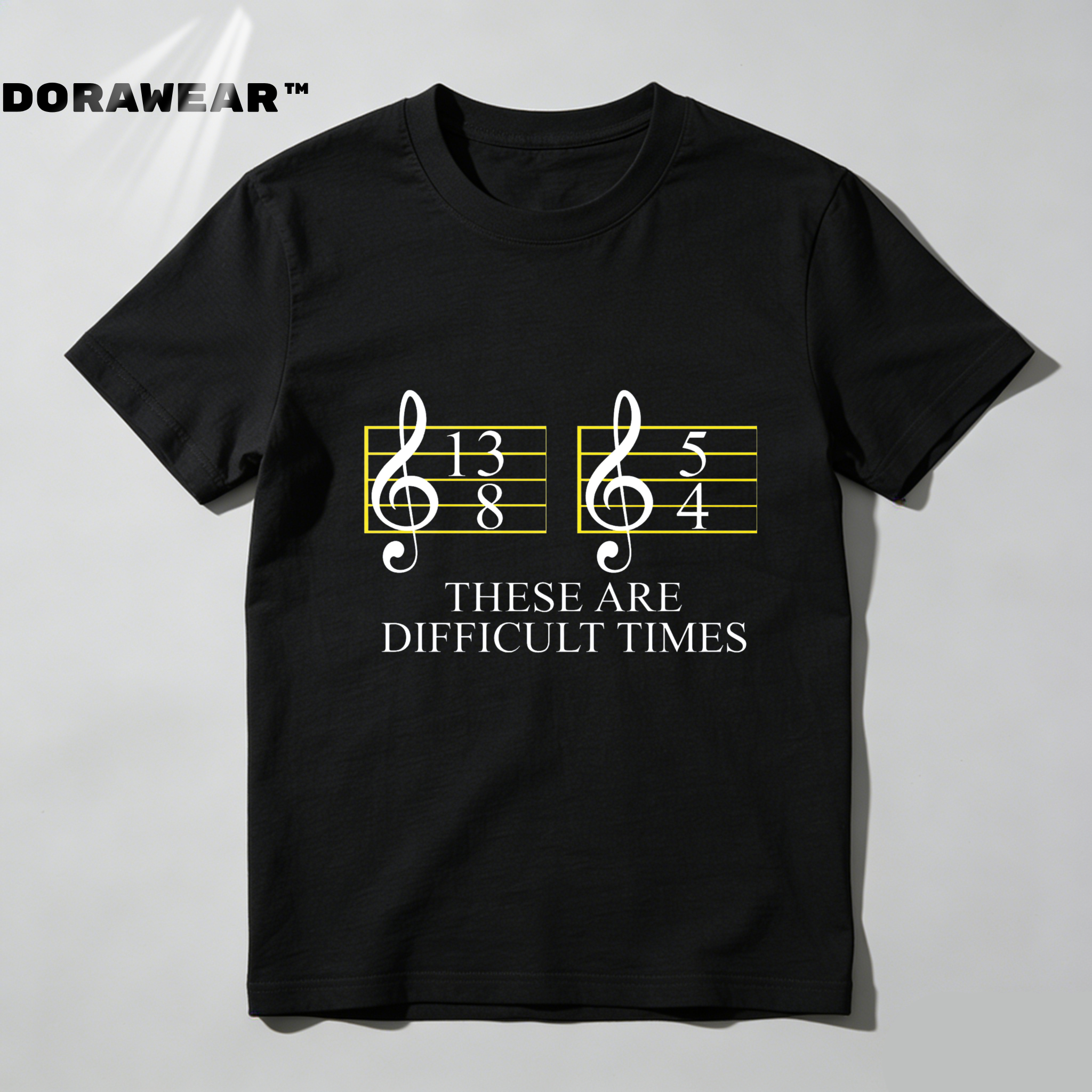 Dorawear™  Music Notes And Text Pattern T Shirt