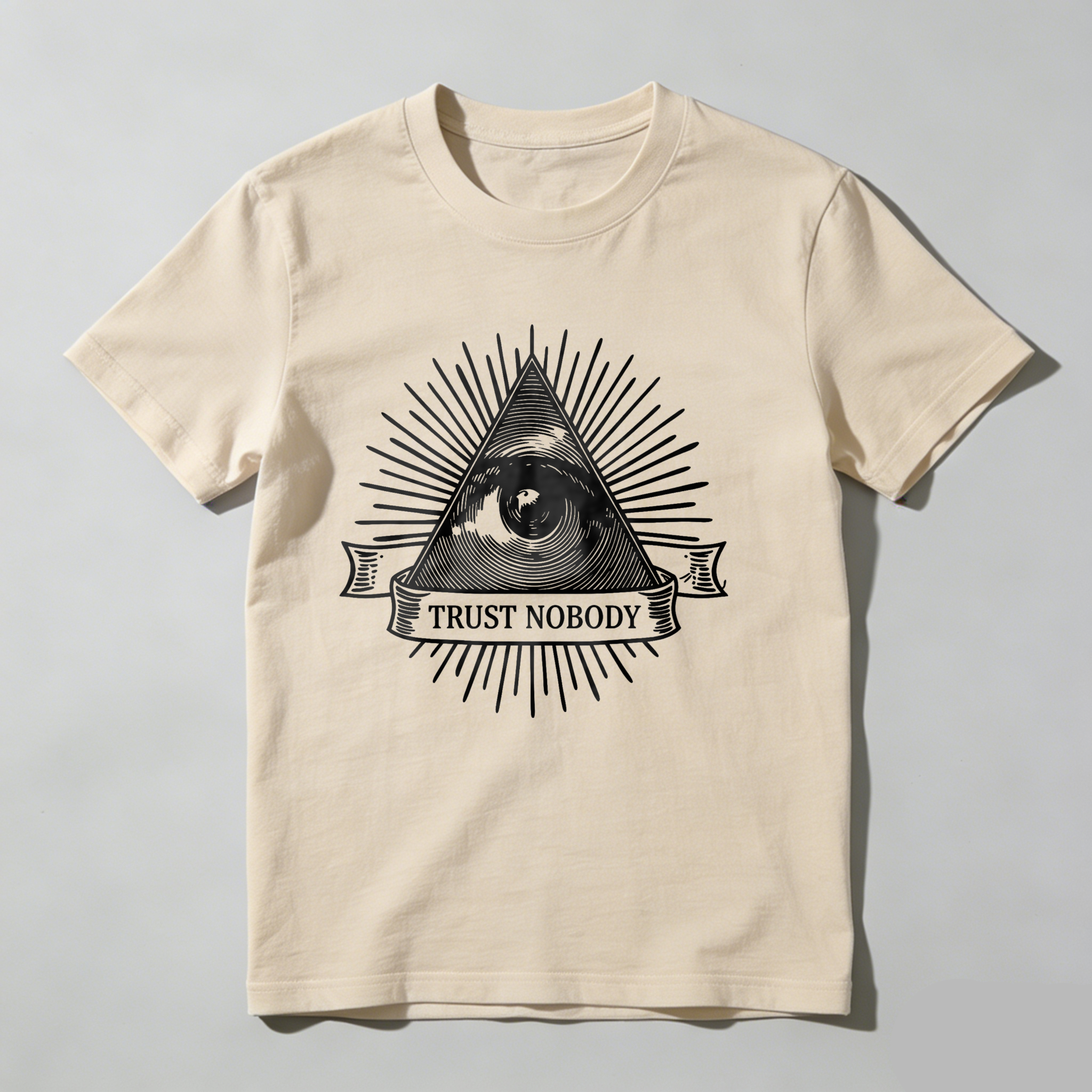 Dorawear™All Seeing Eye With Trust Nobody Banner  T Shirt