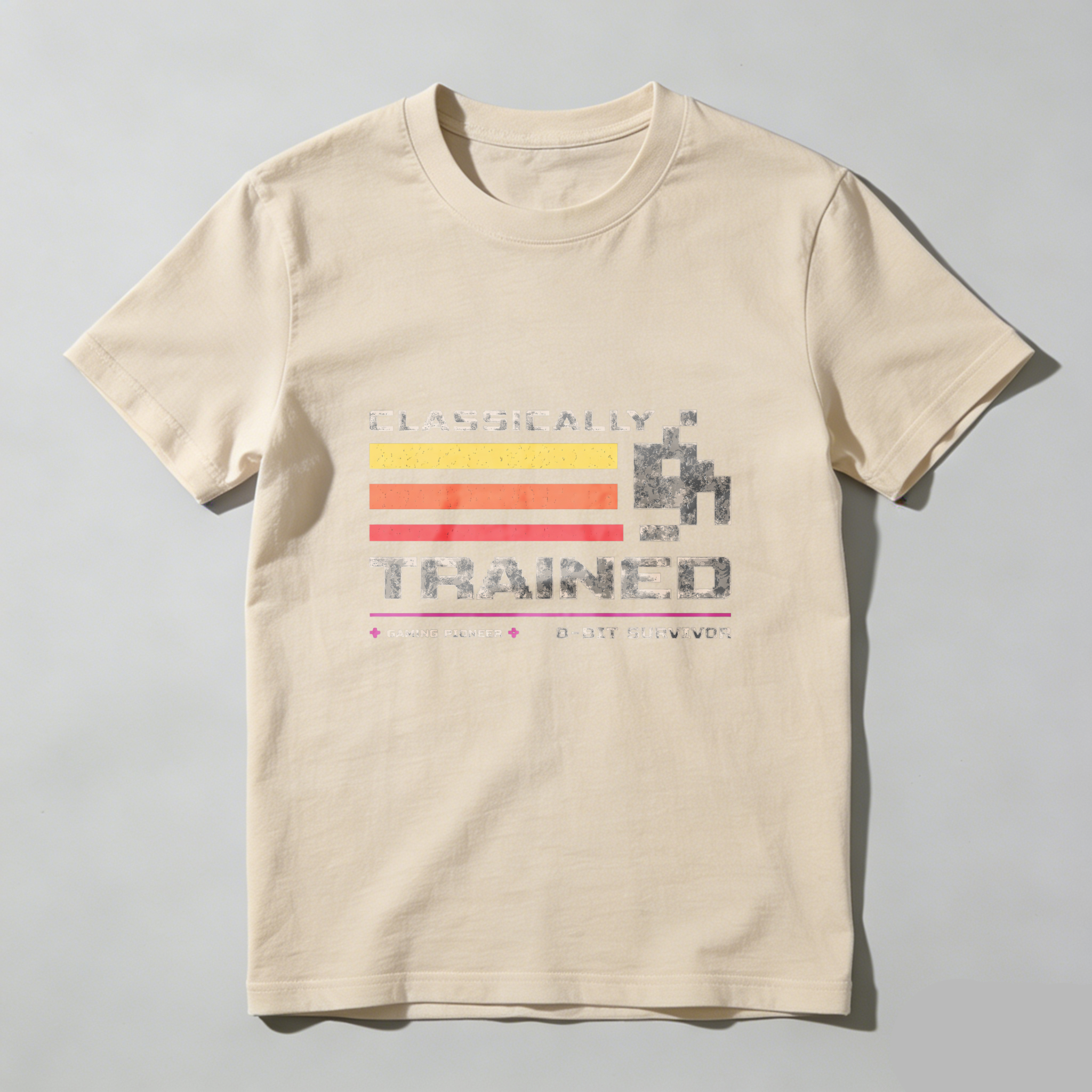 Dorawear™ Classically Trained Gaming Pioneer 8 Bit Survivor Pure Cotton Short Sleeve T Shirt-Dorawear