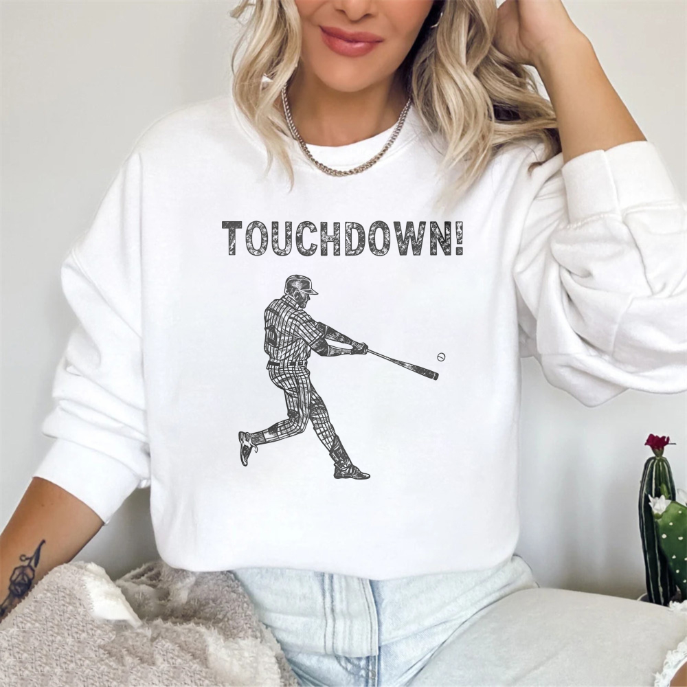Dorawear™ Baseball Player Swinging Bat Touchdown Unisex Classic Sweatshirt