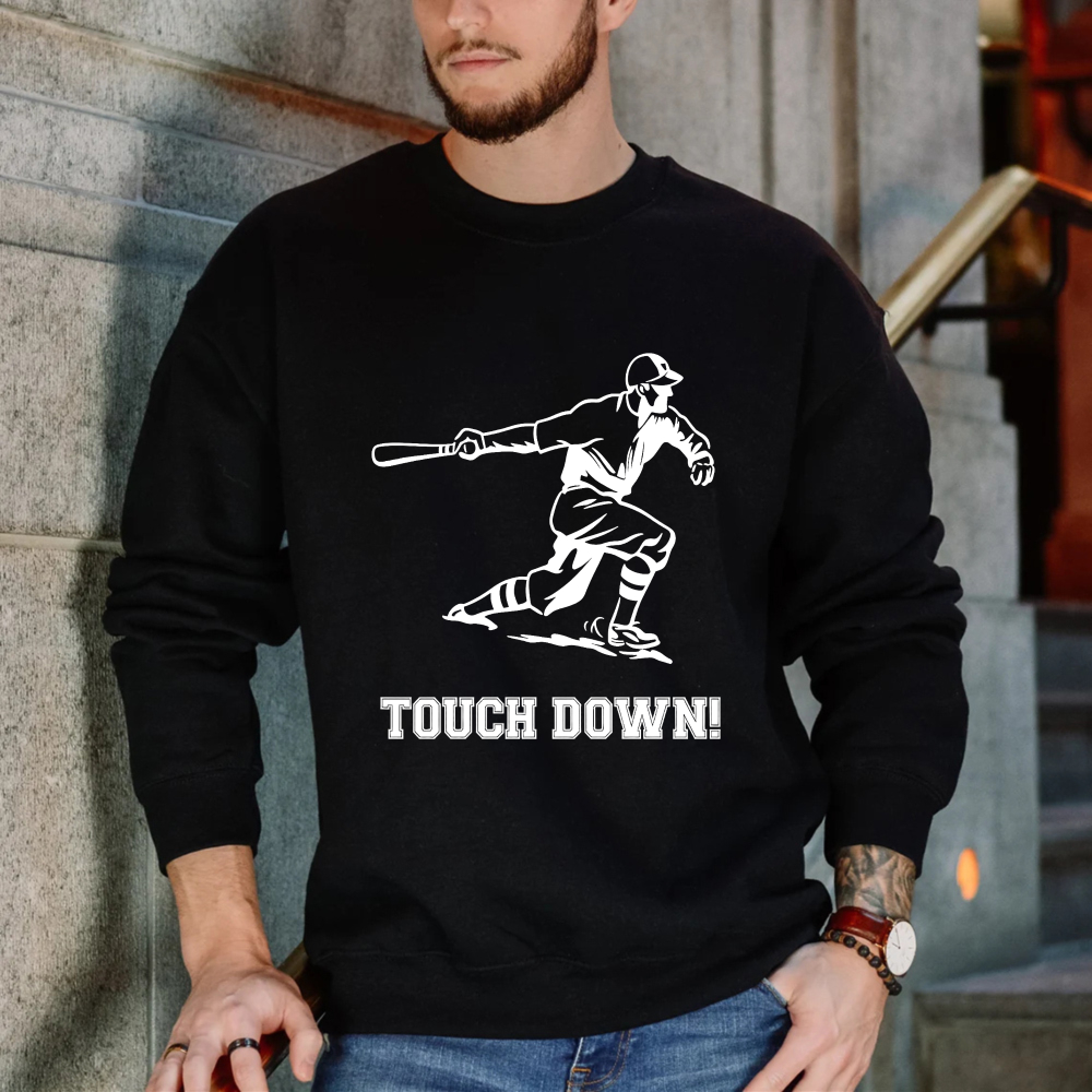 Dorawear™ Baseball Player Swinging Bat Touch Down Unisex Classic Sweatshirt