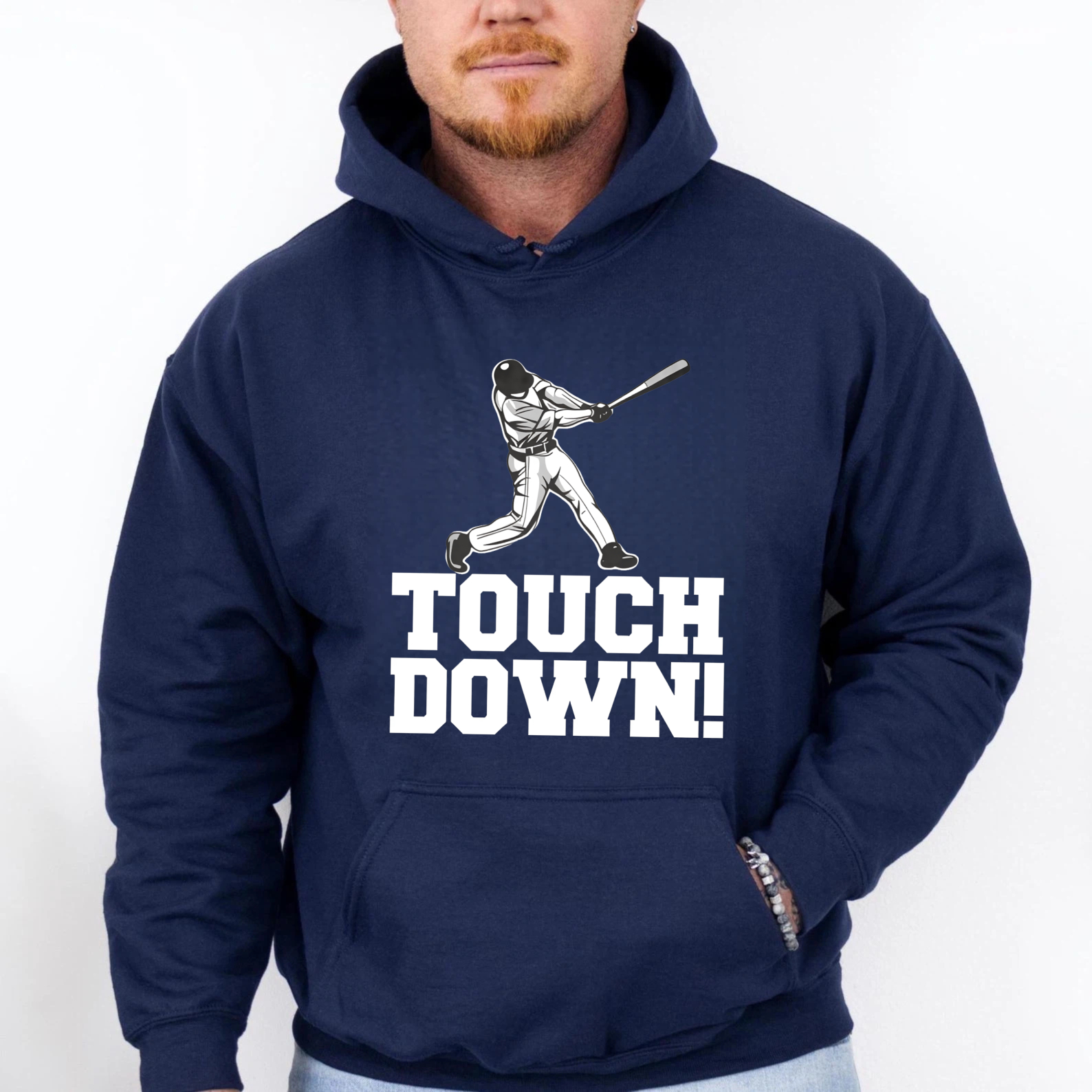 Dorawear™ Touch Down Baseball Player Hoodie Sport Sweatshirt Unisex Casual Wear