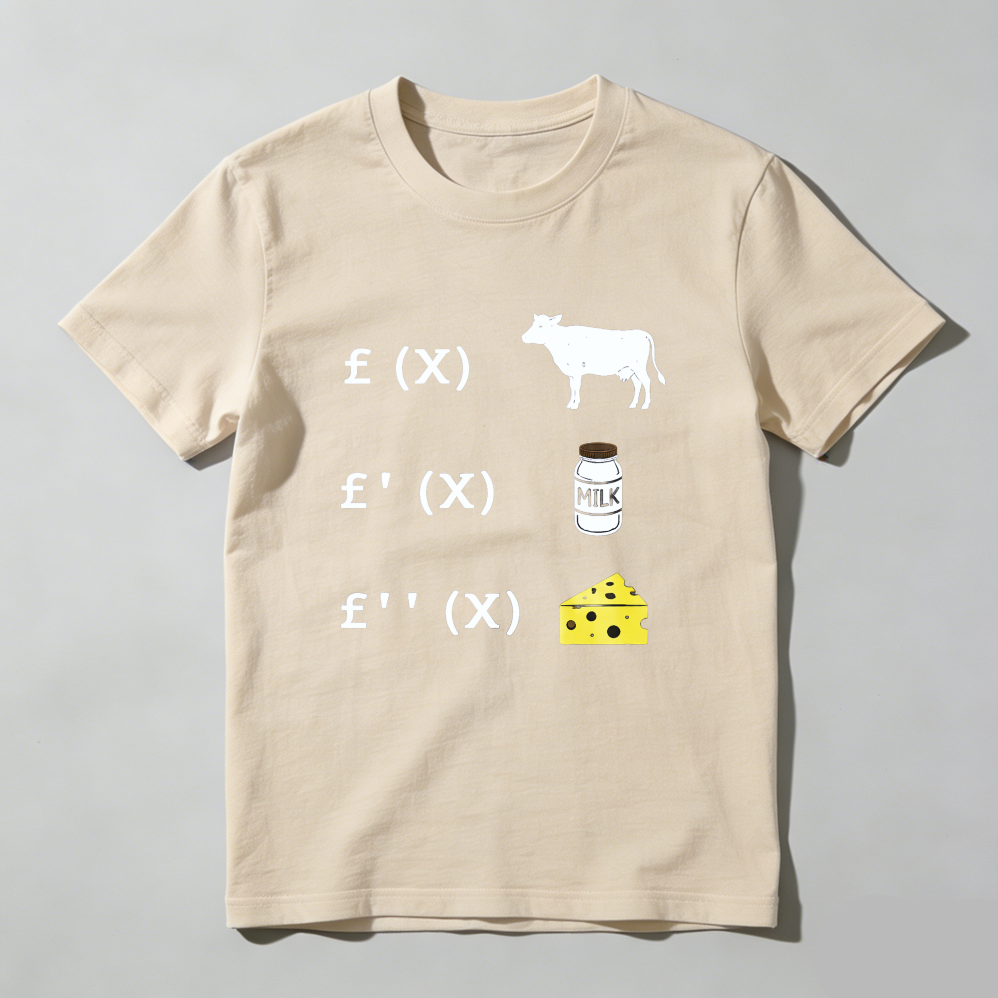 Dorawear™ Cow Milk Cheese Math Pure Cotton Short Sleeve T Shirt-Dorawear