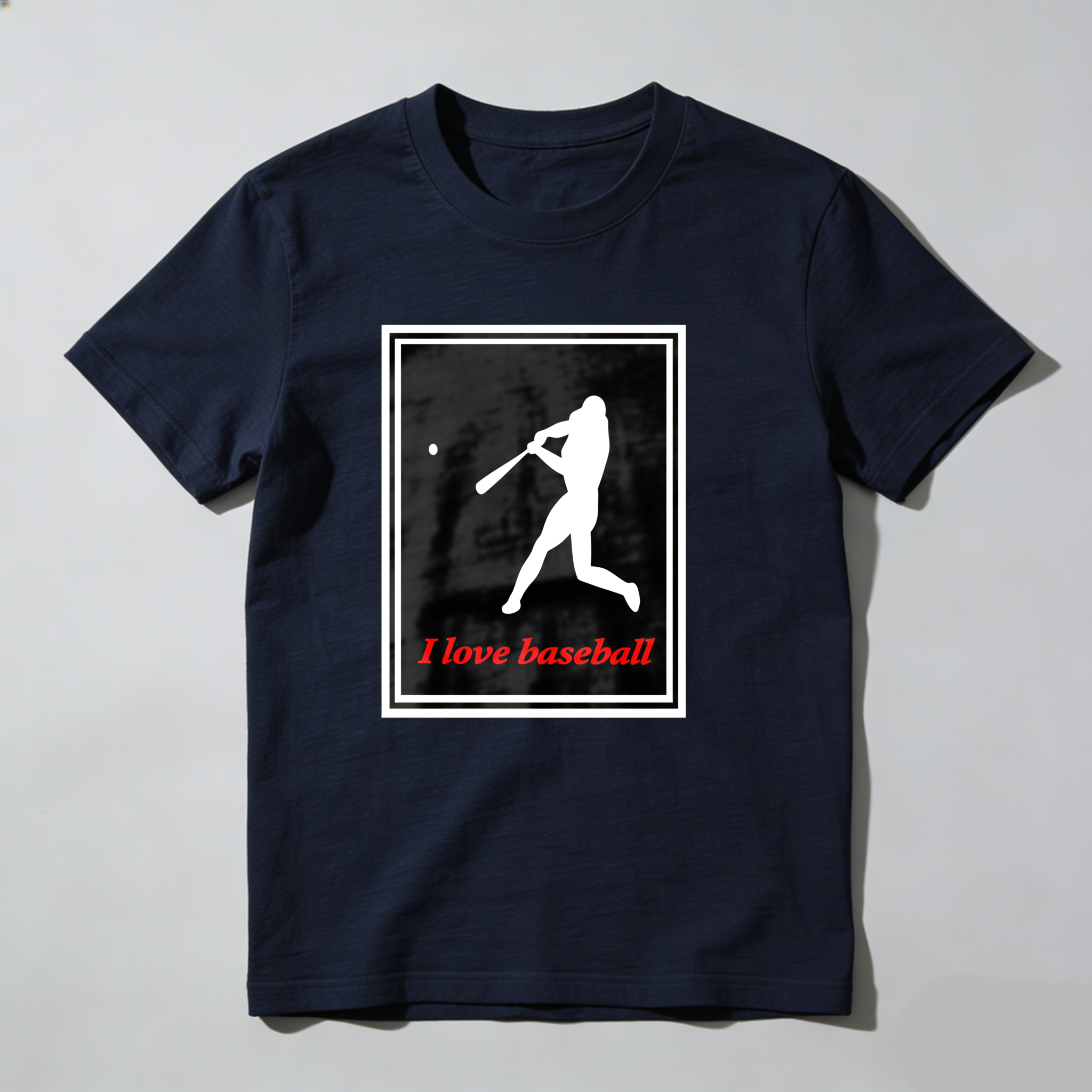 Dorawear™ Baseball Player Silhouette With Text I Love Baseball  T Shirt