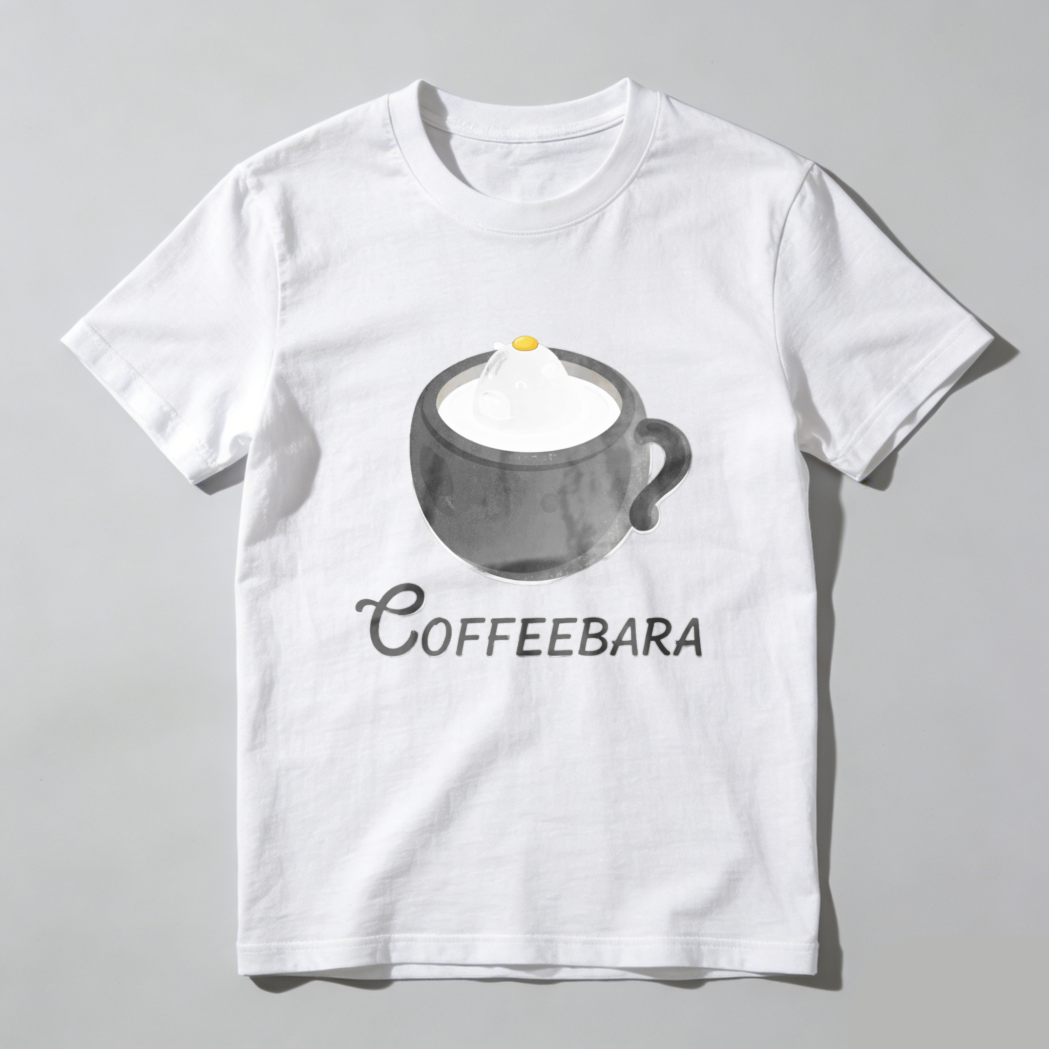 Dorawear™ Coffee Bara Coffee Cup Bear Pure Cotton Short Sleeve T-Shirt-Dorawear