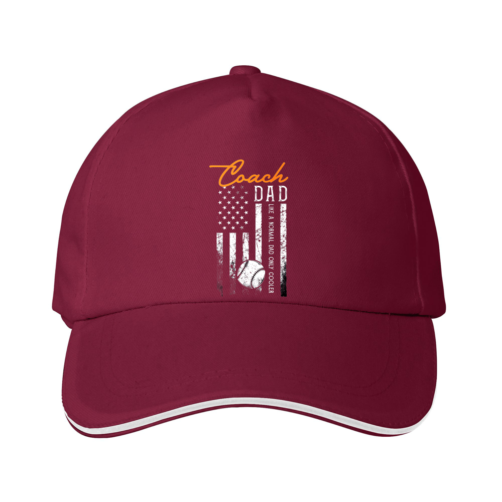 Dorawear™ Baseball Cap Coach Dad American Flag And Baseball Design For Father And Coach