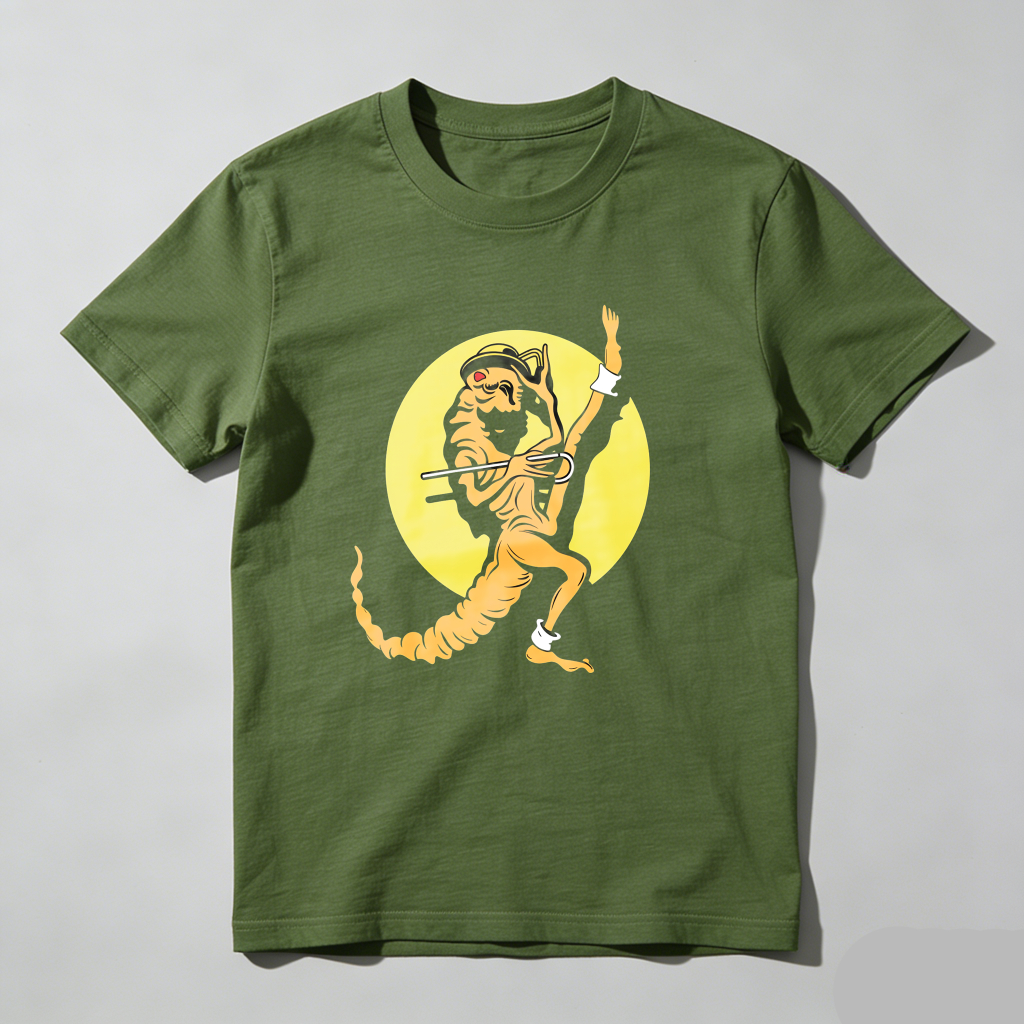 Dorawear™ Tiger Playing Flute In Moonlight T Shirt