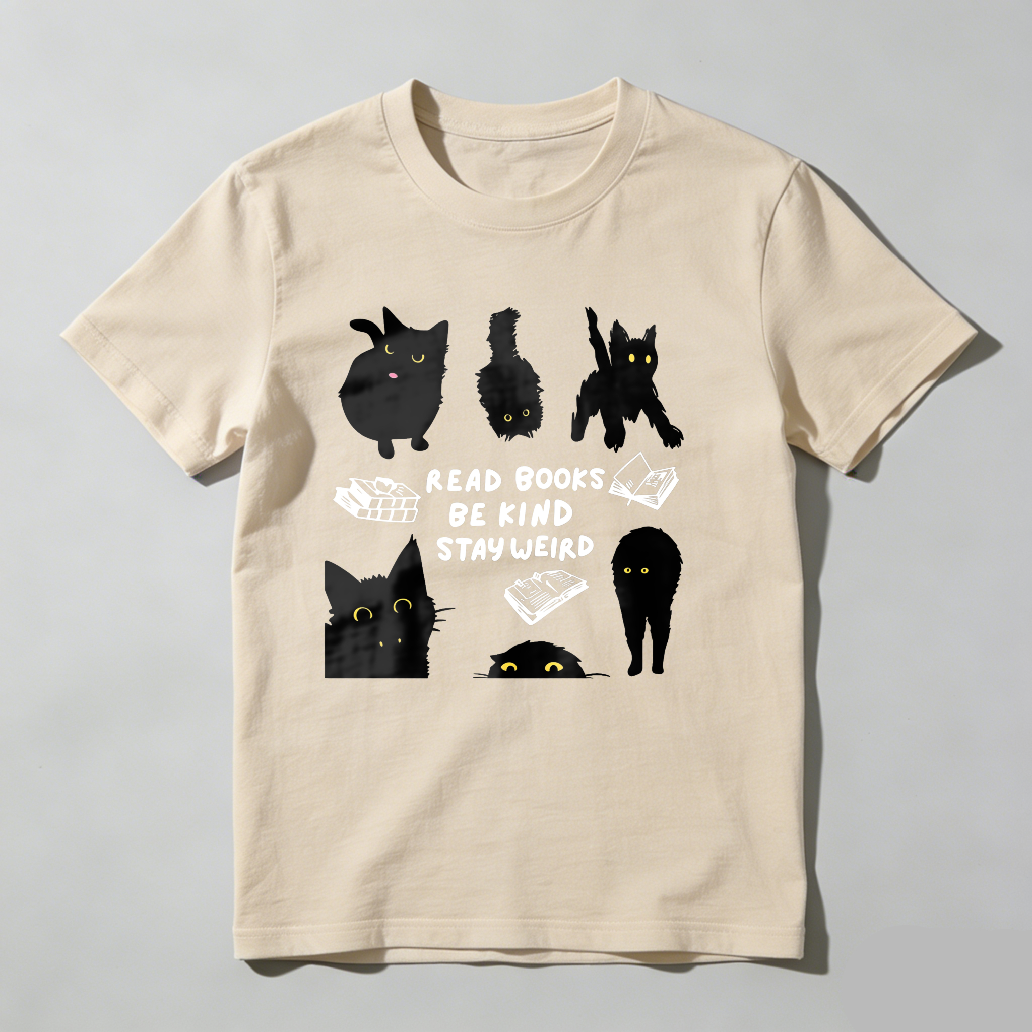 Dorawear™ Read Books Be Kind Stay Weird Cats T Shirt