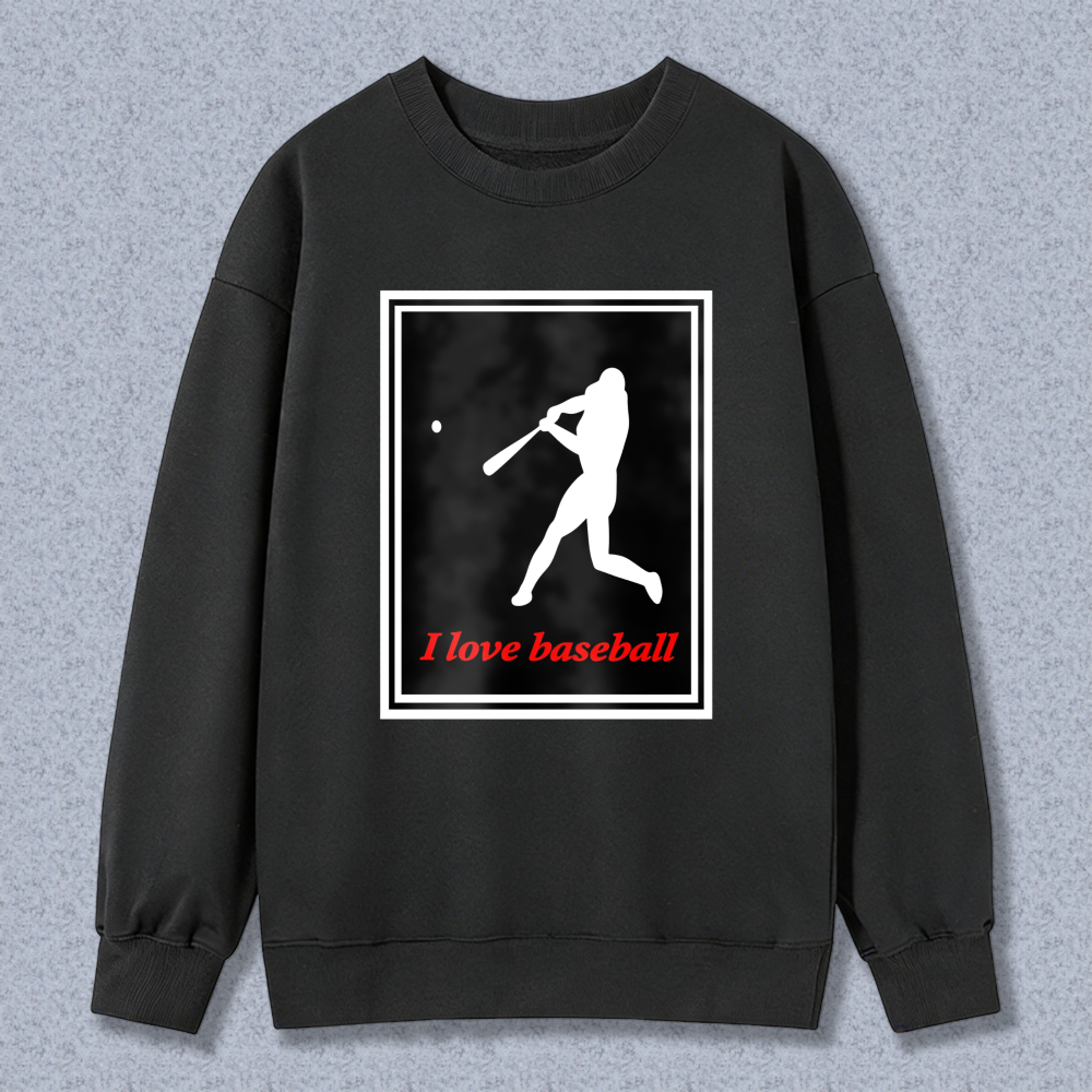 Dorawear™ Baseball Player Silhouette I Love Baseball Unisex Classic Sweatshirt