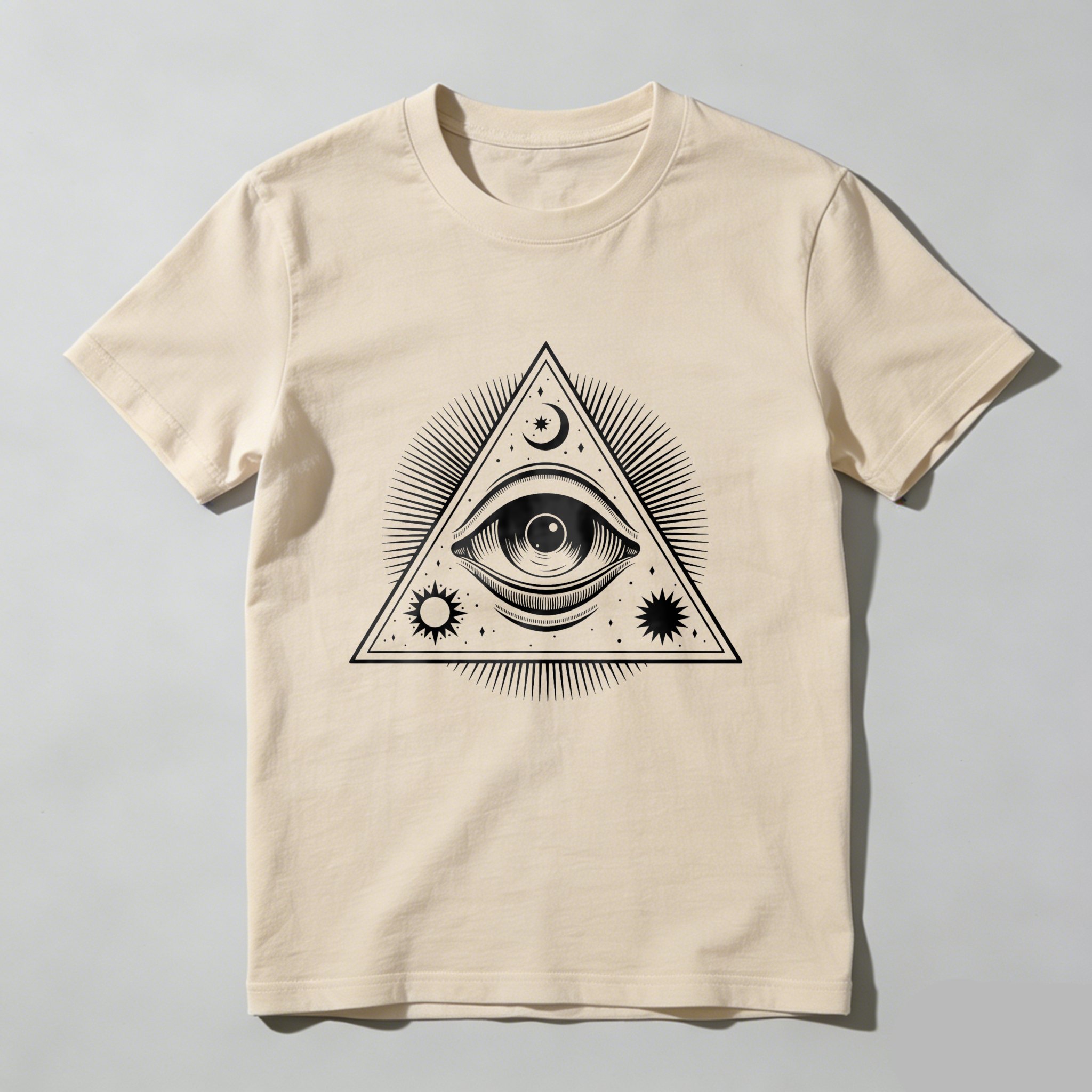 Dorawear™ All Seeing Eye In Triangle With Sun Moon Stars T Shirt