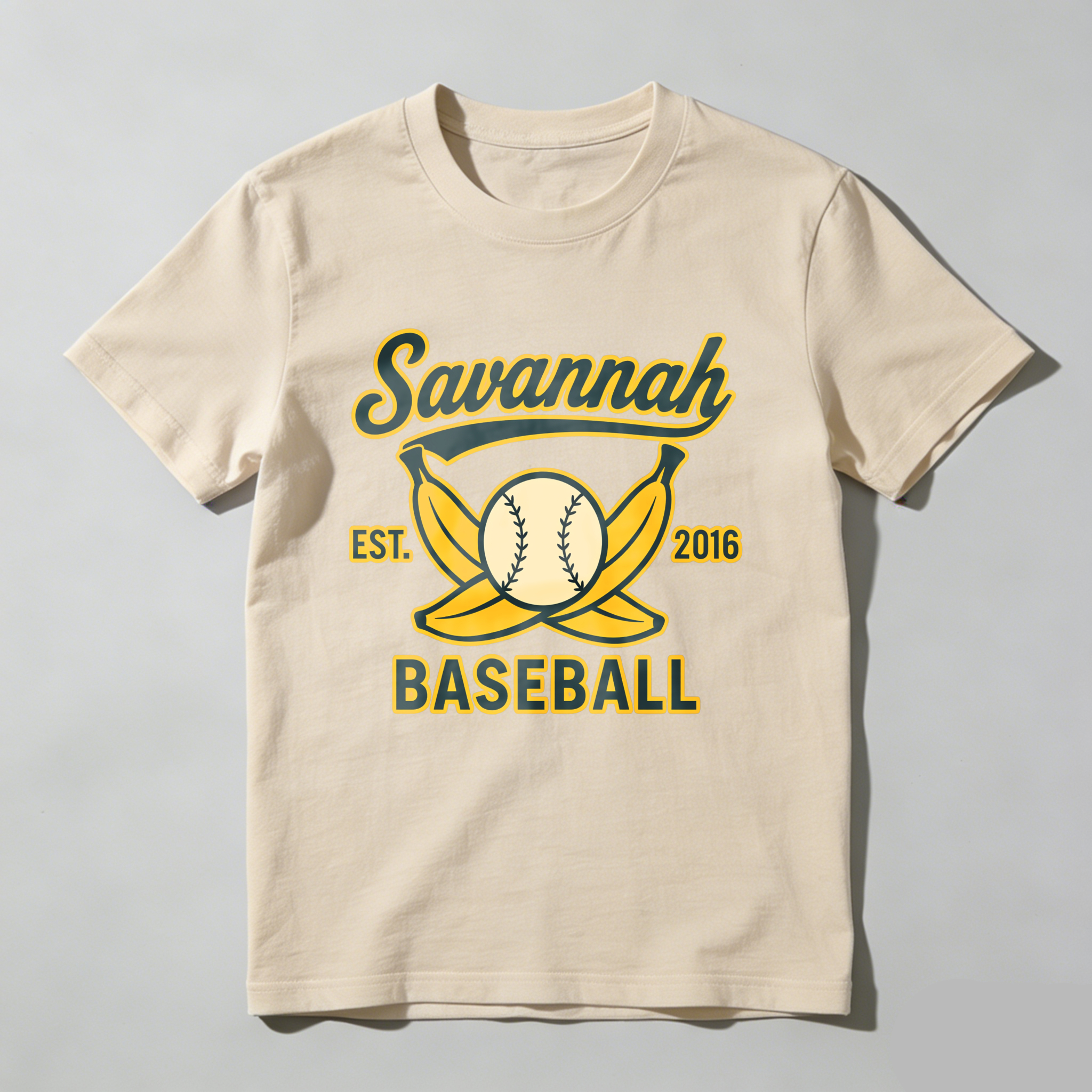 Dorawear™ Savannah Baseball Est 2016 Bat Ball Design  T Shirt-Dorawear