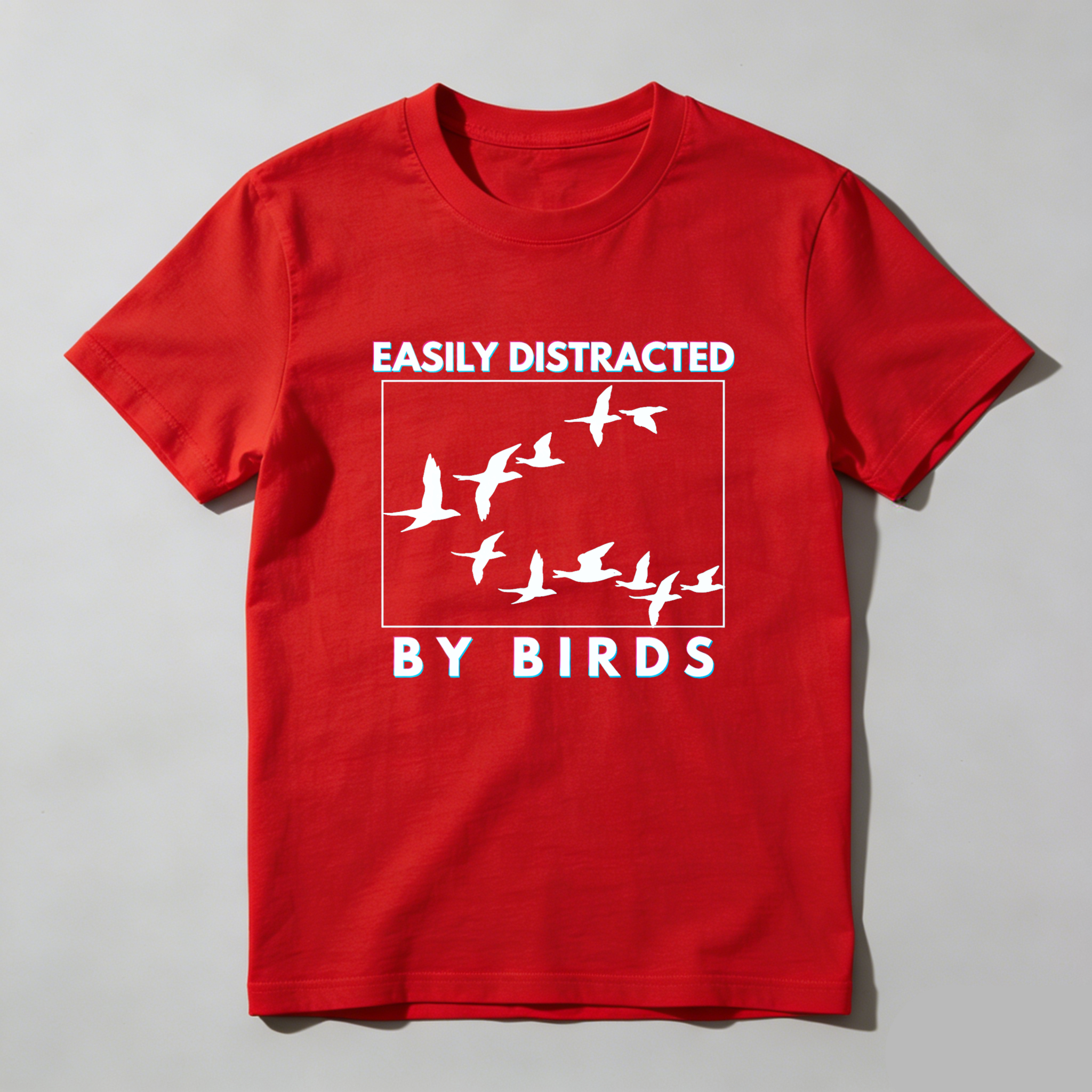 Dorawear Easily Distracted By Birds Pure Cotton Short Sleeve T Shirt