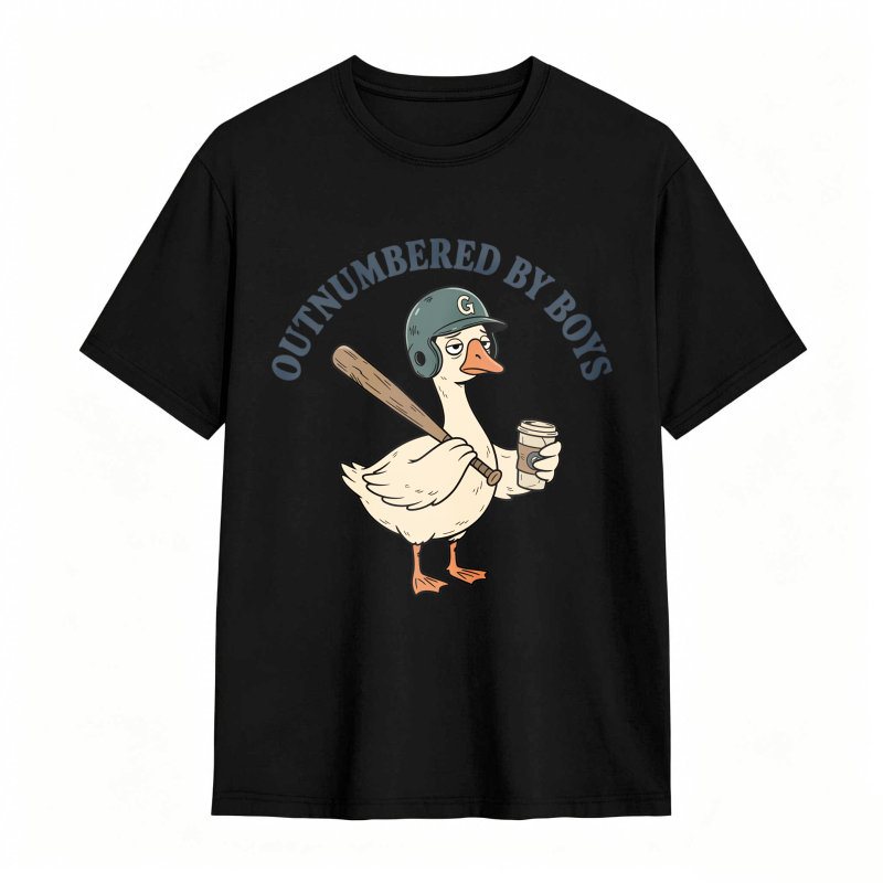 Dorawear™Duck Holding Baseball Bat And Coffee Cup Outnumbered By Boys Unisex Classic T-shirt