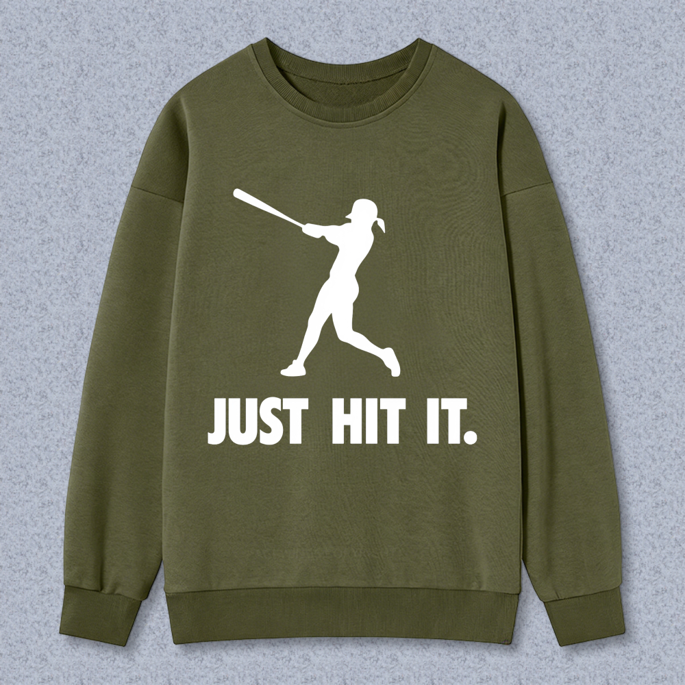 Dorawear™ Baseball Player Silhouette Just Hit It Unisex Classic Sweatshirt
