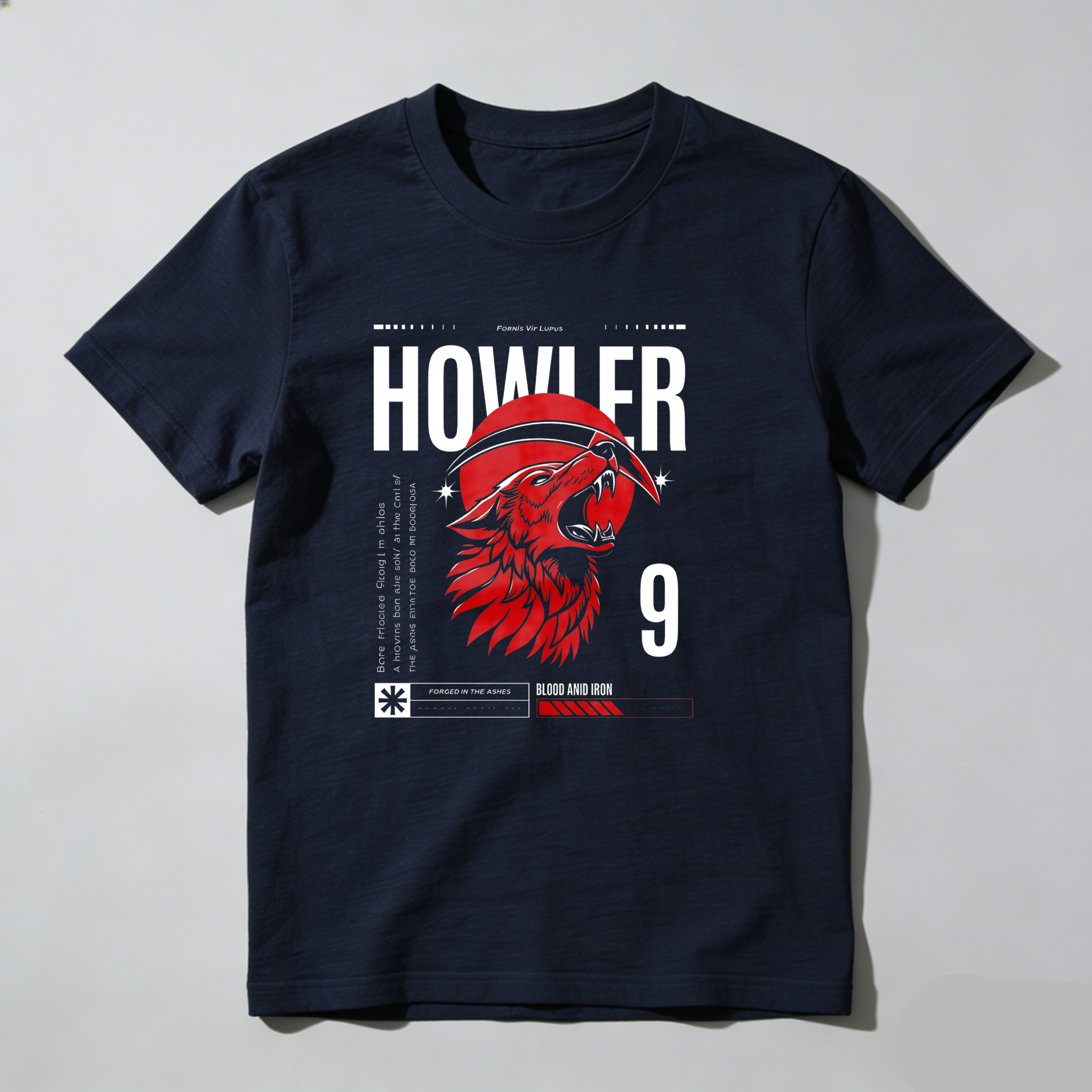 Dorawear™ Howler Wolf Head Number Nine Design T Shirt