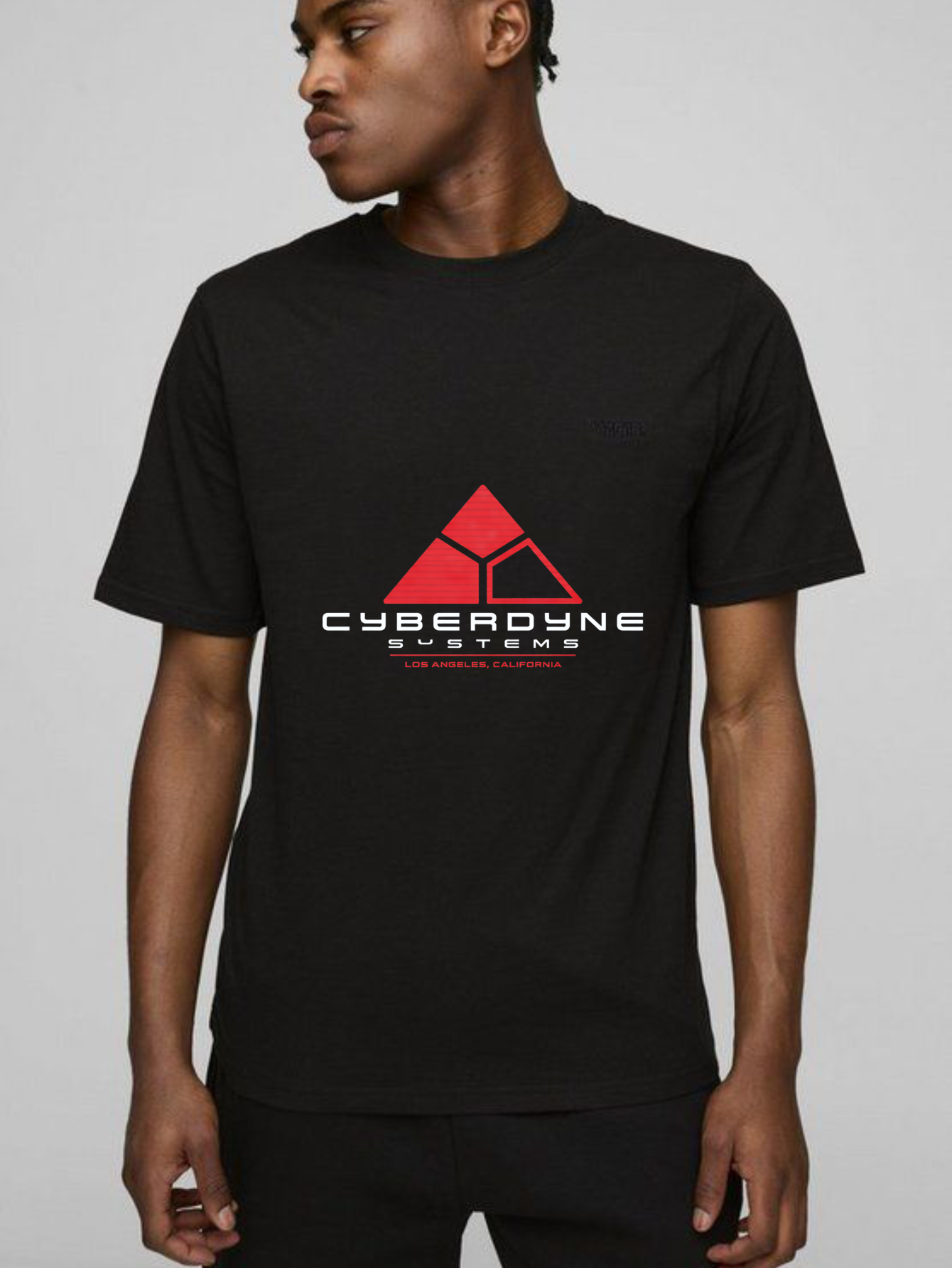 Dorawear™ Cyberdyne Systems Logo Red Black Pure Cotton Short Sleeve T-Shirt-Dorawear