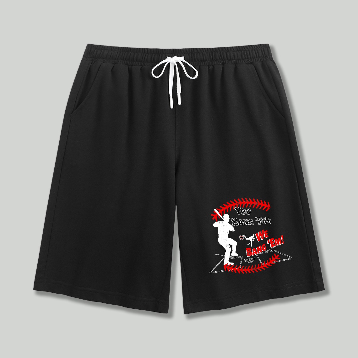 Dorawear™ Baseball Player With Text Nice Hitting You I'll Bang You Shorts-Dorawear
