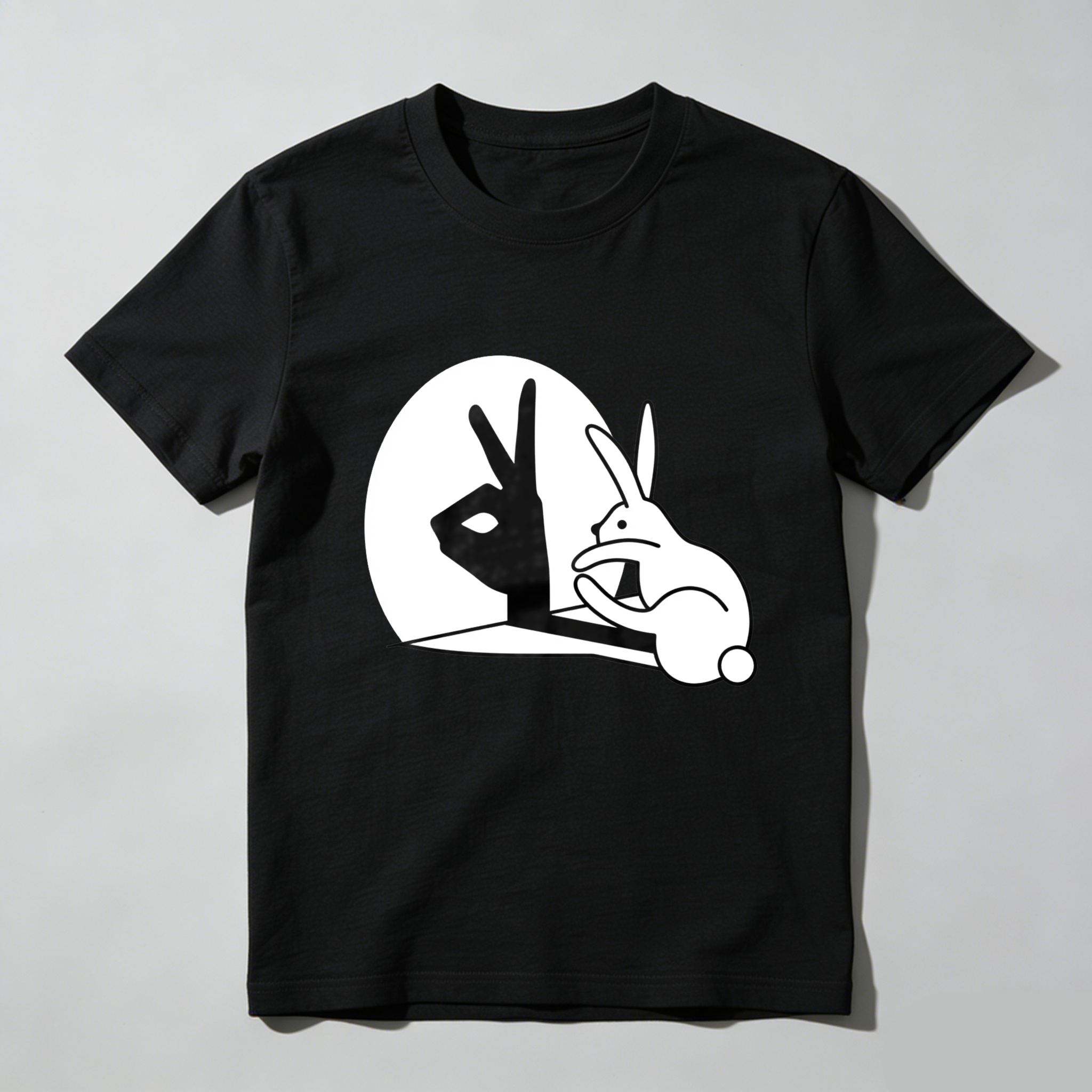 Dorawear Rabbit Making Peace Sign In Moon T Shirt