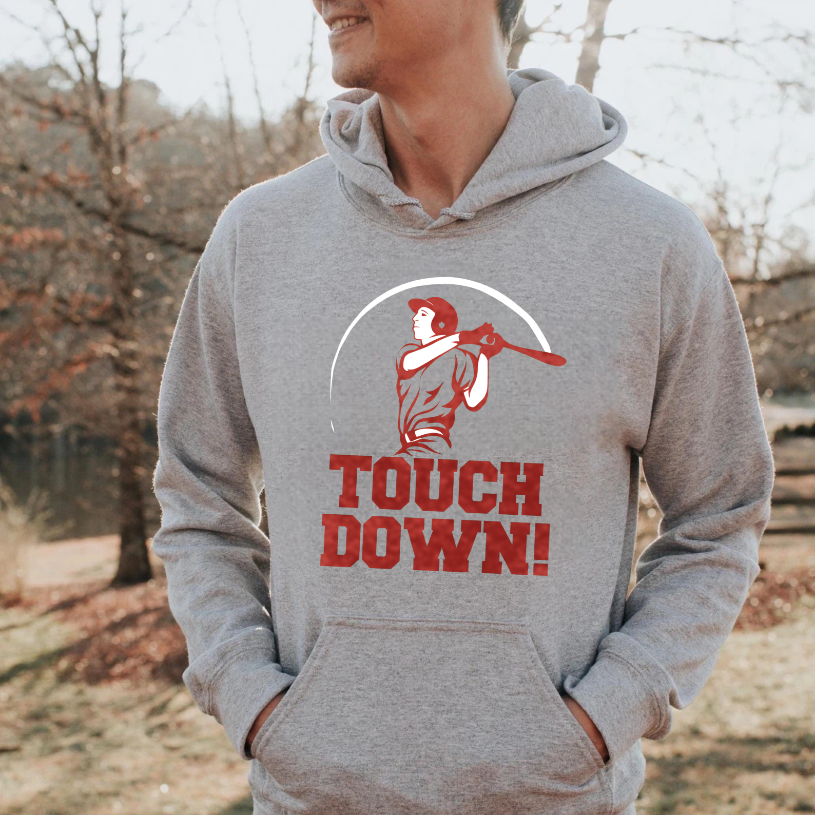 Dorawear™ Touch Down Baseball Player Hoodie Sport Design Sweatshirt Unisex Casual Wear-Dorawear